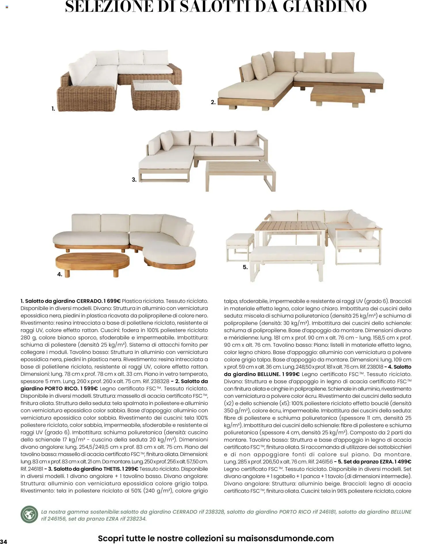 Volantino Maisons du Monde del 12.03.2026 | Pagina: 34 | Prodotti: Panca, Braccioli, Cuscino, Tavolo