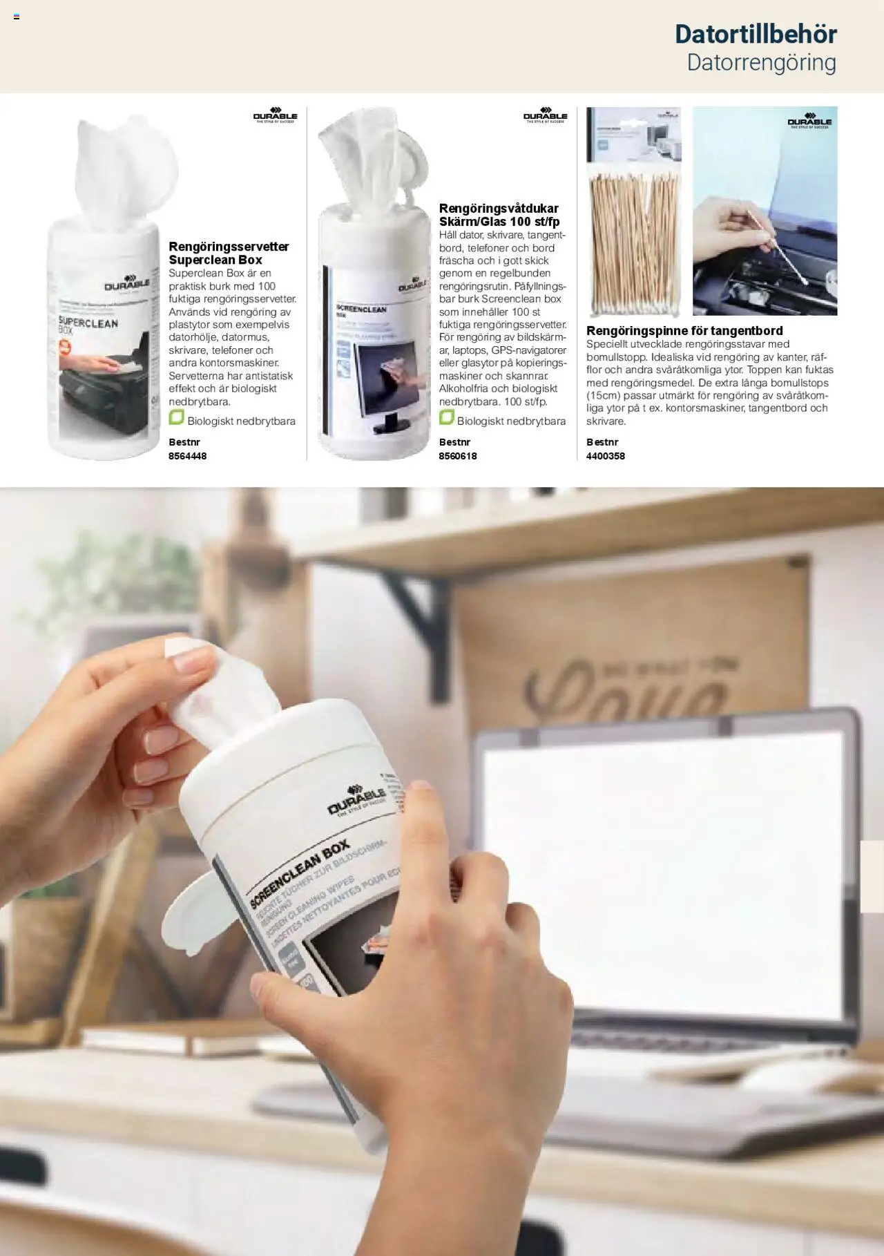 Office Depot reklamblad aktuell från 01.02.2025 | Sida: 521 | Produkter: Bildskärm, Tangentbord, Rengöringsservetter, Häll