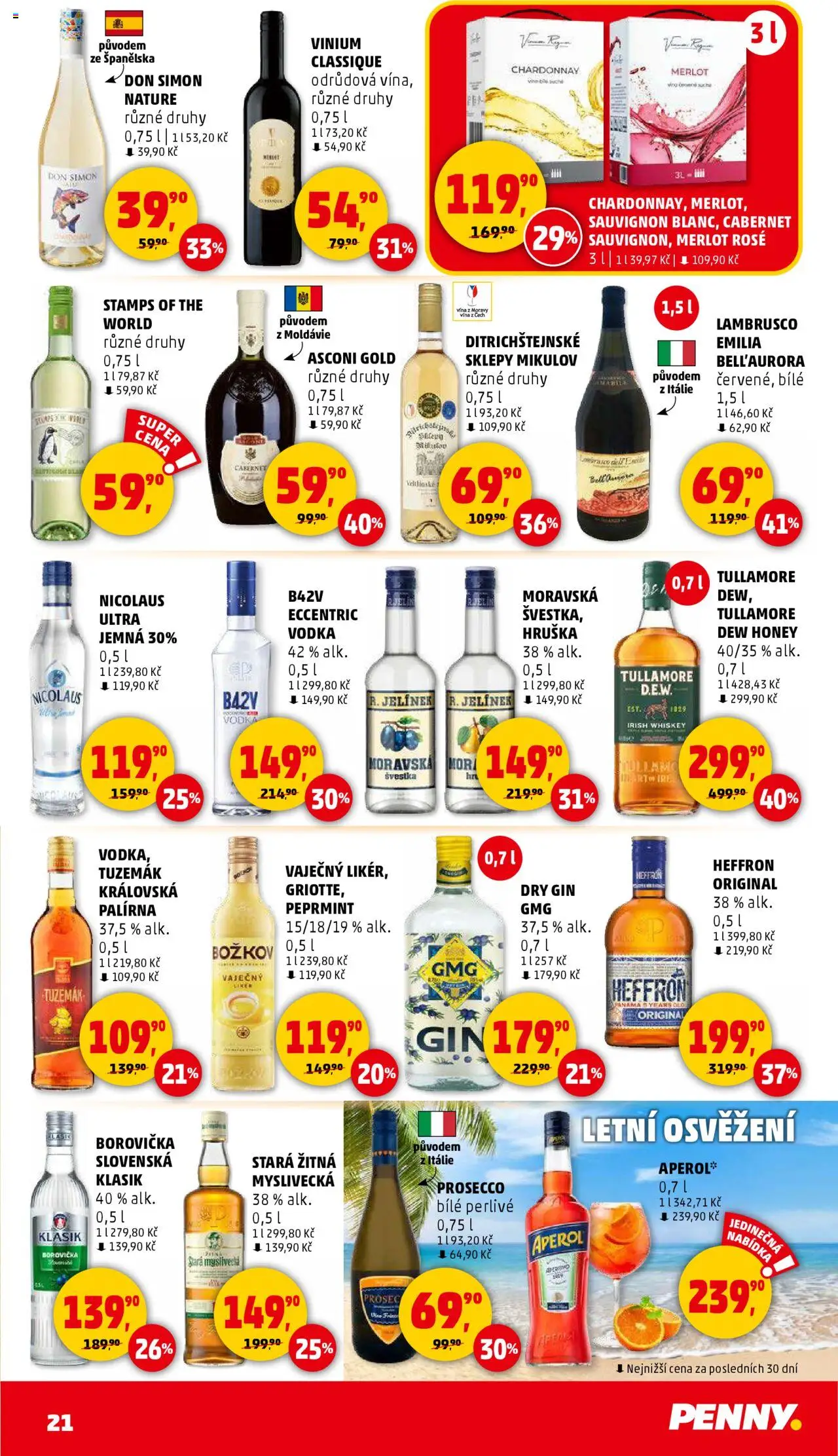 Penny Market leták - Čtvrtečník od 14.08.2025 | Strana: 21 | Produkty: Lambrusco, Heffron, Merlot, Likér