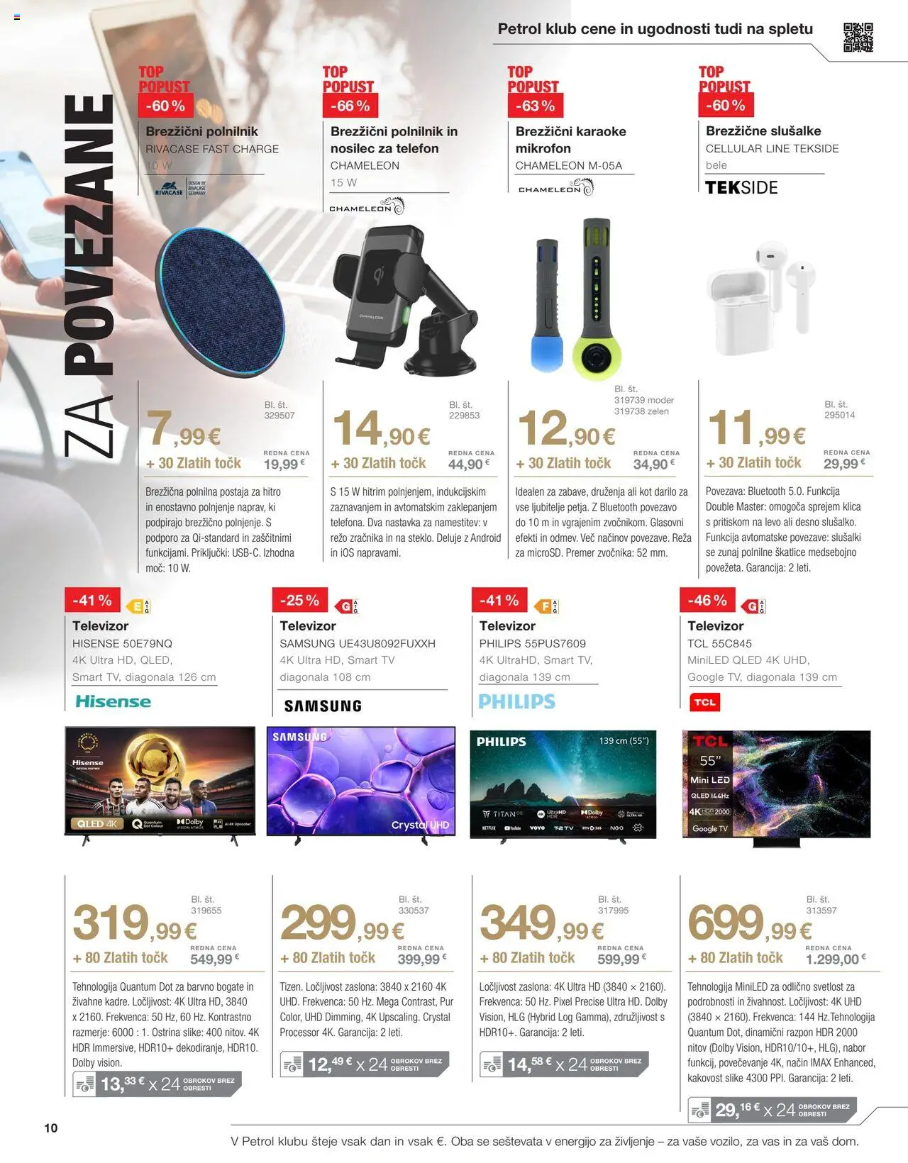 Novi Petrol katalog ponudbe – veljaven od 01.09.2025 | Stran: 10 | Izdelki: Televizor, Tv, Slusalke, Karaoke