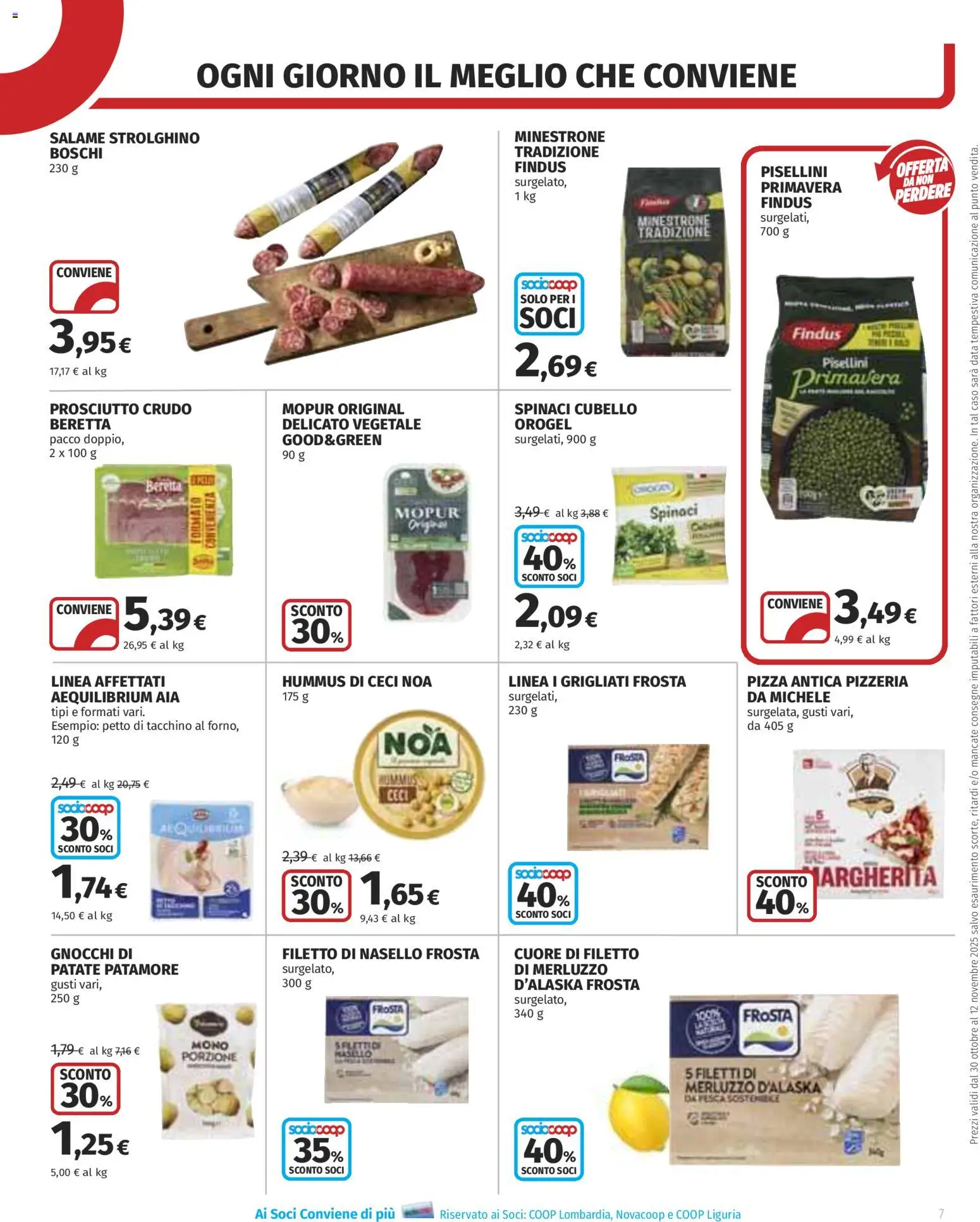Volantino COOP del 30.10.2025 | Pagina: 7 | Prodotti: Ceci, Tacchino, Prosciutto, Data