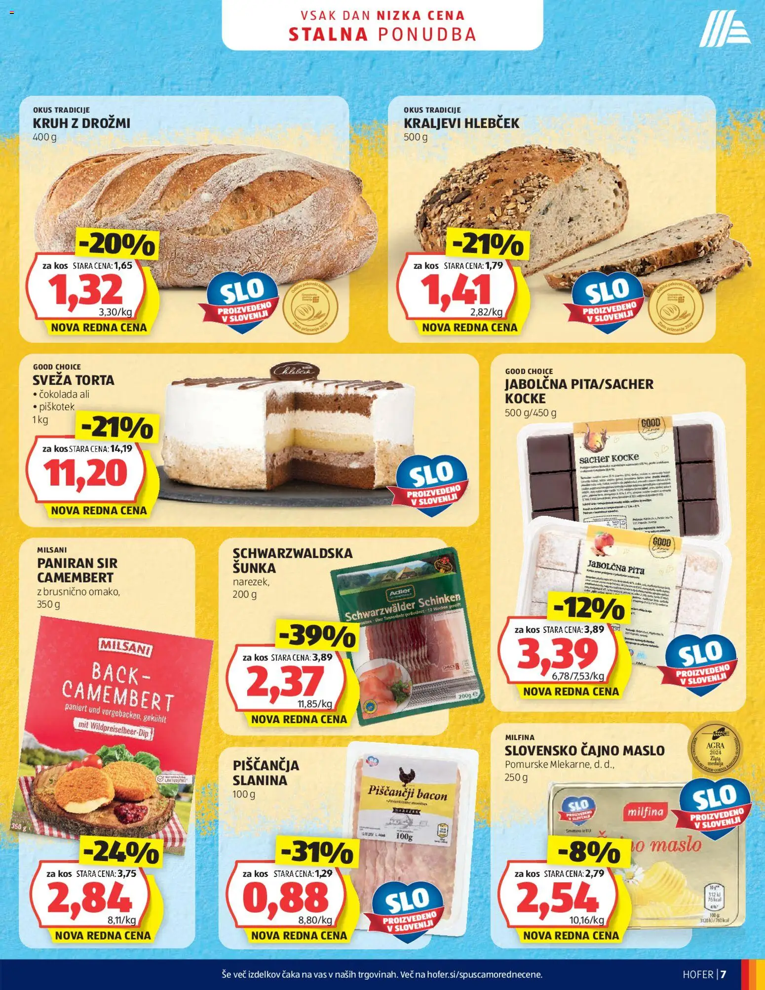 Novi Hofer katalog ponudbe – veljaven od 28.01.2026 | Stran: 7 | Izdelki: Pita, Kos, Maslo, Sir