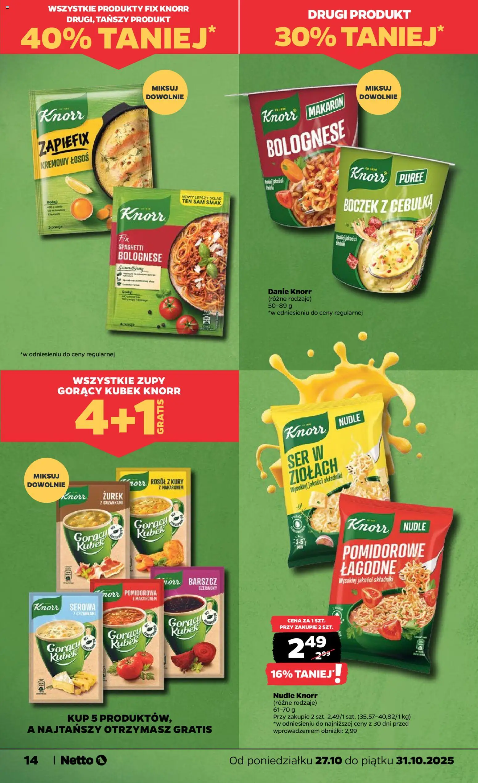 Netto gazetka - Spożywcza od 27.10.2025 | Strona: 14 | Produkty: Łosoś, Boczek, Ser, Makaron
