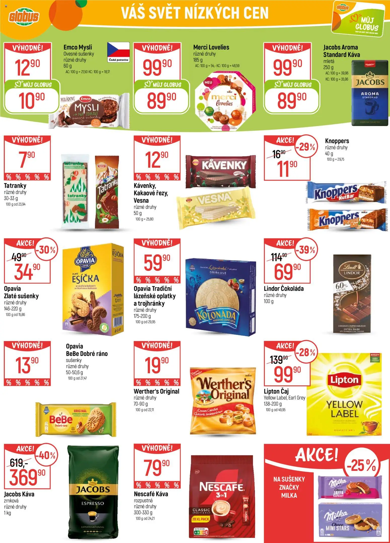 Globus leták - Opava od 02.01.2026 | Strana: 24 | Produkty: Emco Mysli, Merci, Nescafé, Oplatky