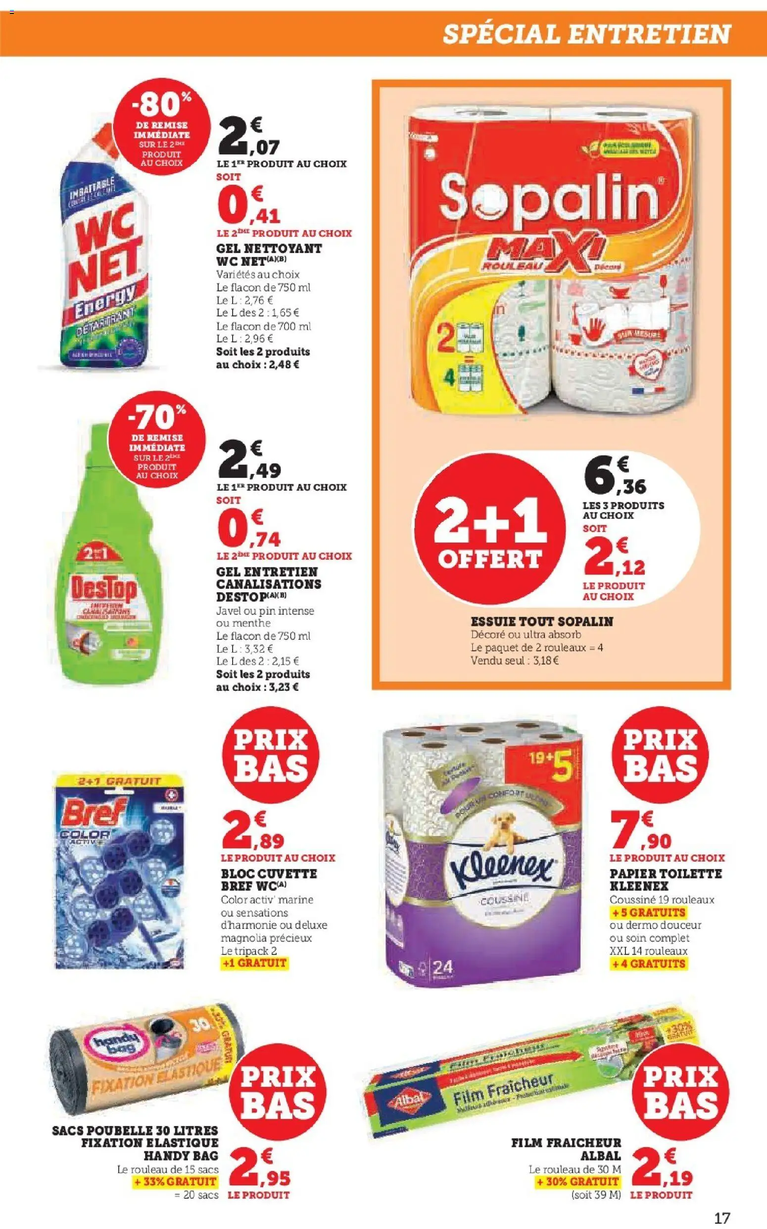 {H1} | Page: 17 | Produits: Poubelle, Gel nettoyant, Papier toilette, Rouleau