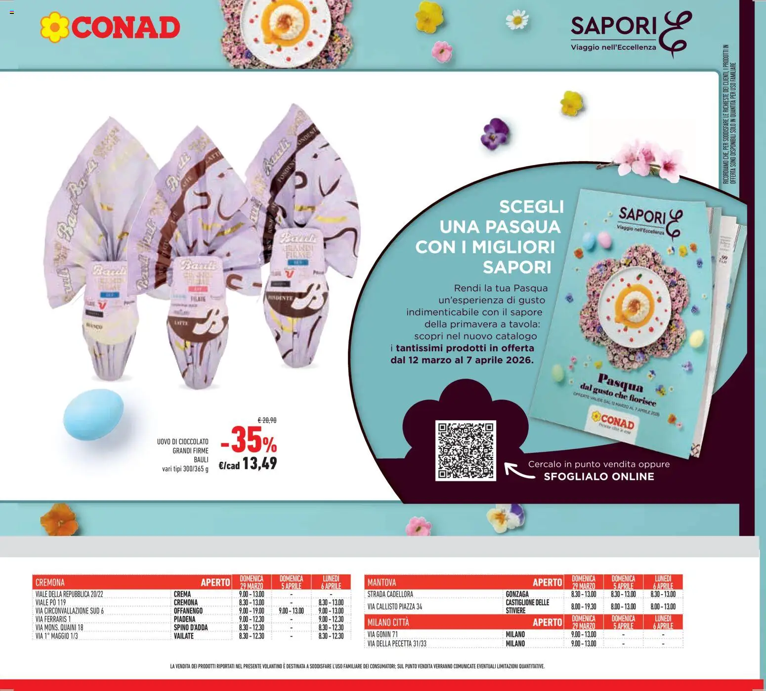Volantino Conad del 25.03.2026 | Pagina: 7 | Prodotti: Crema, Cioccolato
