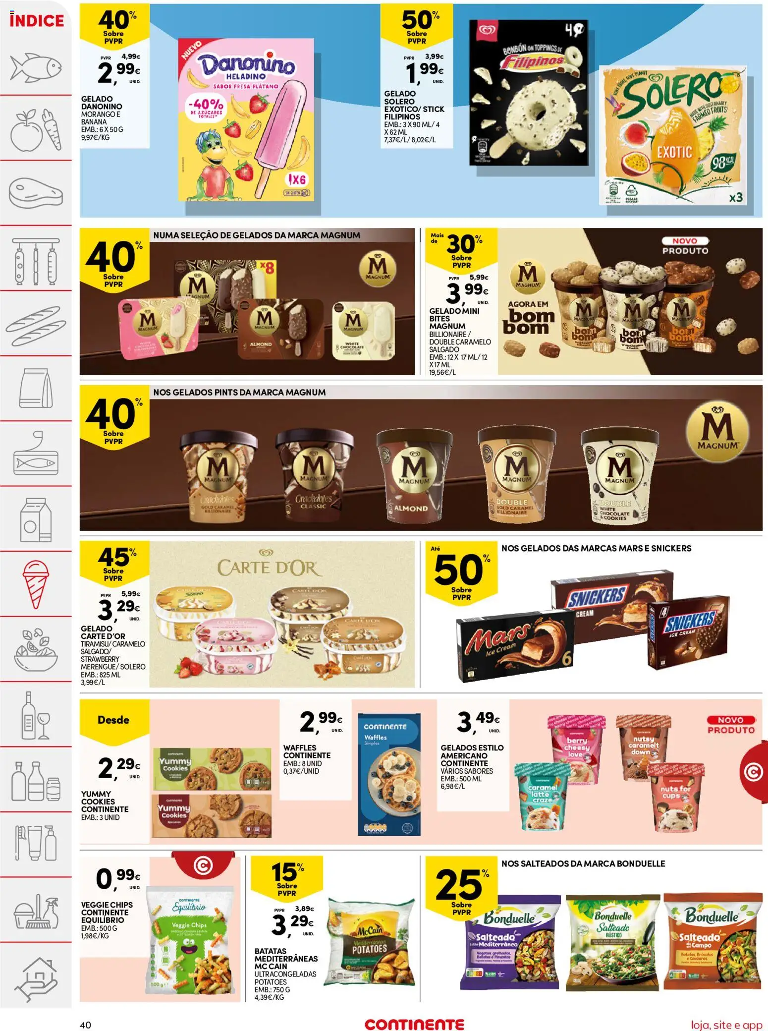 Continente folheto │ válido de 10.03.2026 | Página: 40 | Produtos: Banana, Filipinos, Gelado, Chocolate
