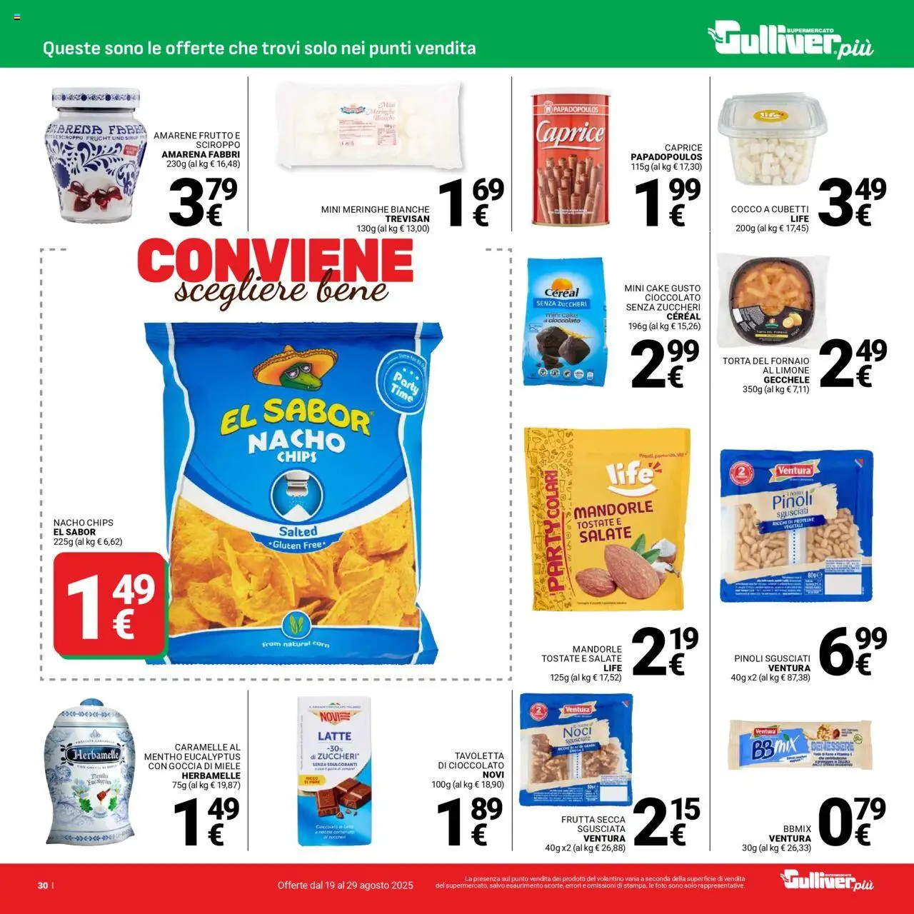 Volantino Gulliver del 19.08.2025 | Pagina: 30 | Prodotti: Cioccolato, Frutta, Limone, Noci