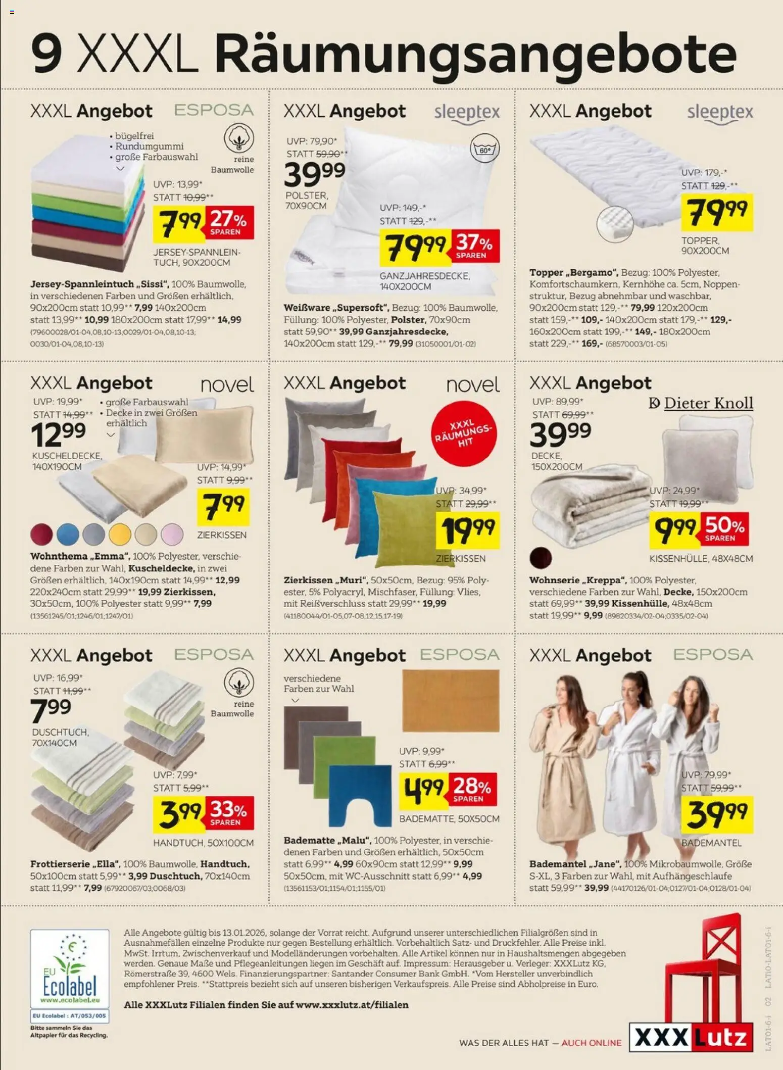 XXXLutz Heimtextilien gültig ab 29.12.2025 | Seite: 2 | Produkte: Bademantel, Decke