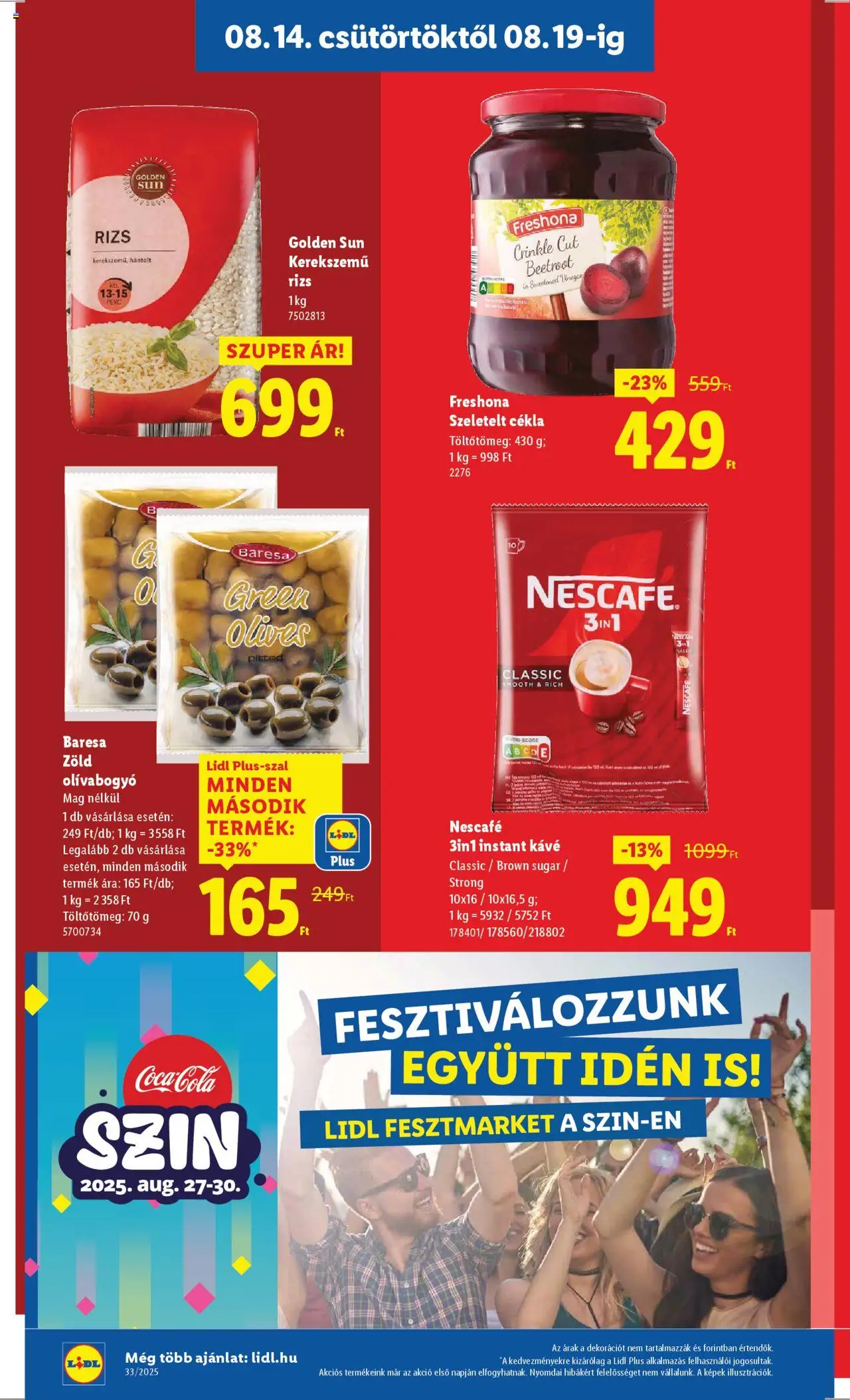 Lidl akciós ujság - amely érvényes a következő dátumtól: 14.08.2025 | Oldal: 12 | Termékek: Cékla, Nescafé, Kávé, Instant kávé