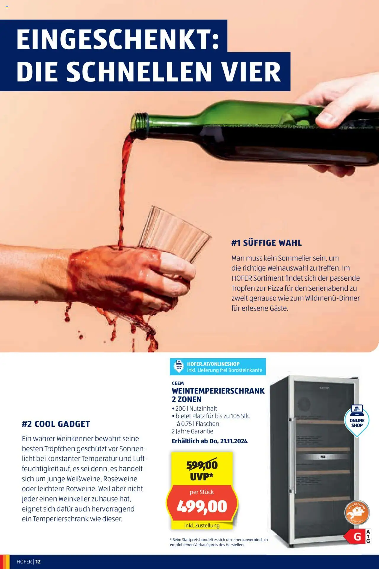 Hofer Wein-Magazin gültig ab 16.10.2024 | Seite: 12 | Produkte: Pizza