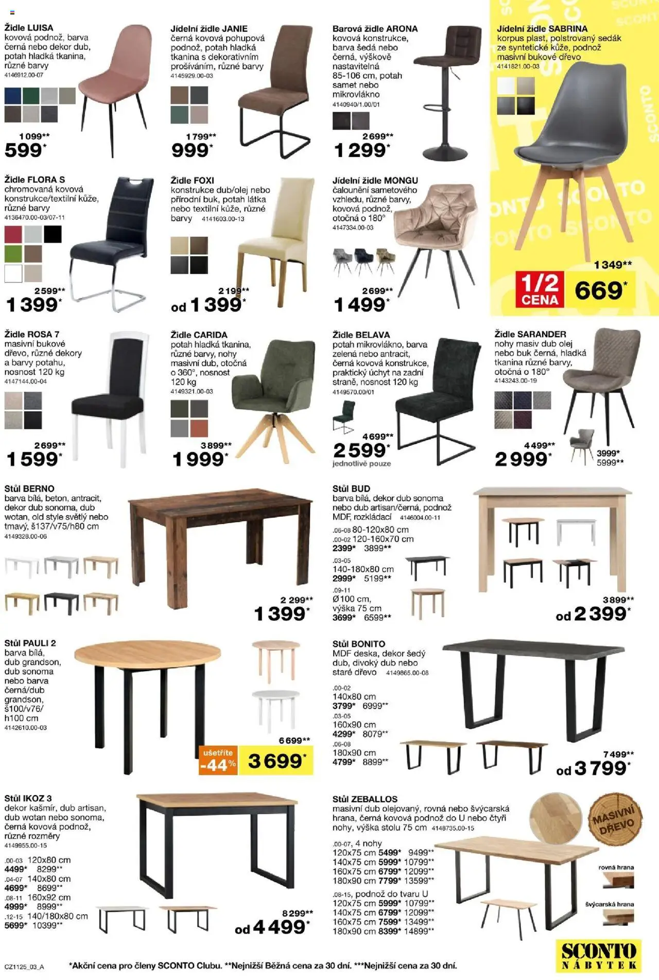 Sconto nábytek leták od 27.08.2025 | Strana: 3 | Produkty: Olej, Stůl, Židle, Flora