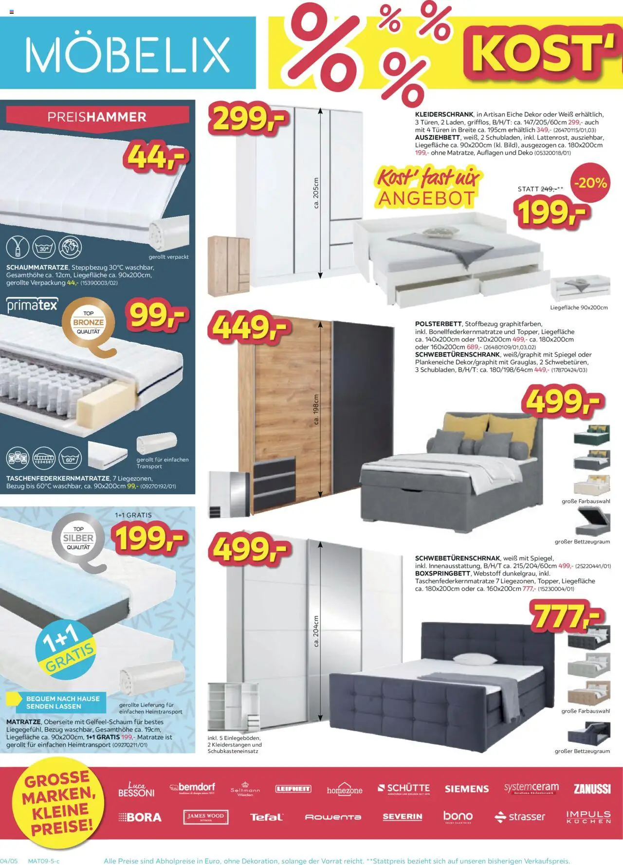 Möbelix Angebote gültig ab 09.09.2025 | Seite: 4 | Produkte: Matratze, Spiegel