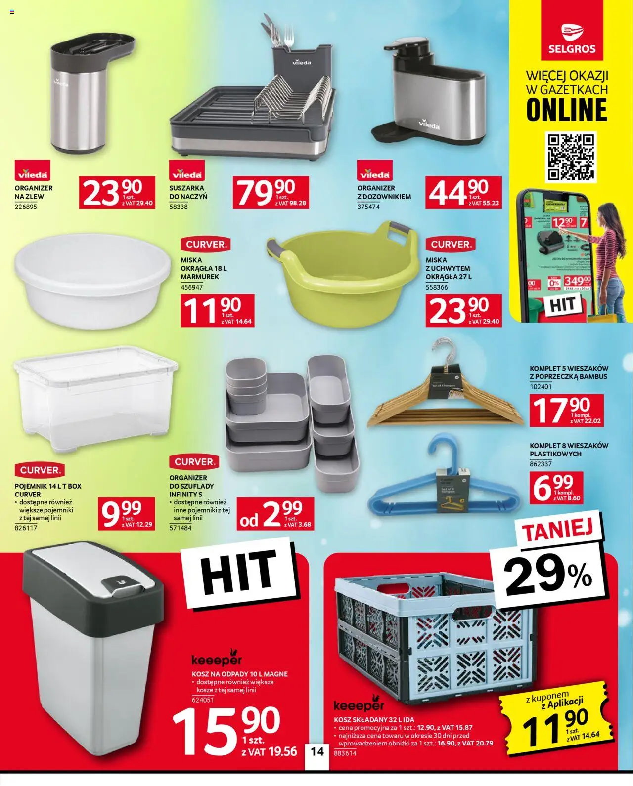 Selgros cash&carry Gazetka - Oferta przemysłowa od 14.08.2025 | Strona: 16 | Produkty: Suszarka, Kosz, Vileda