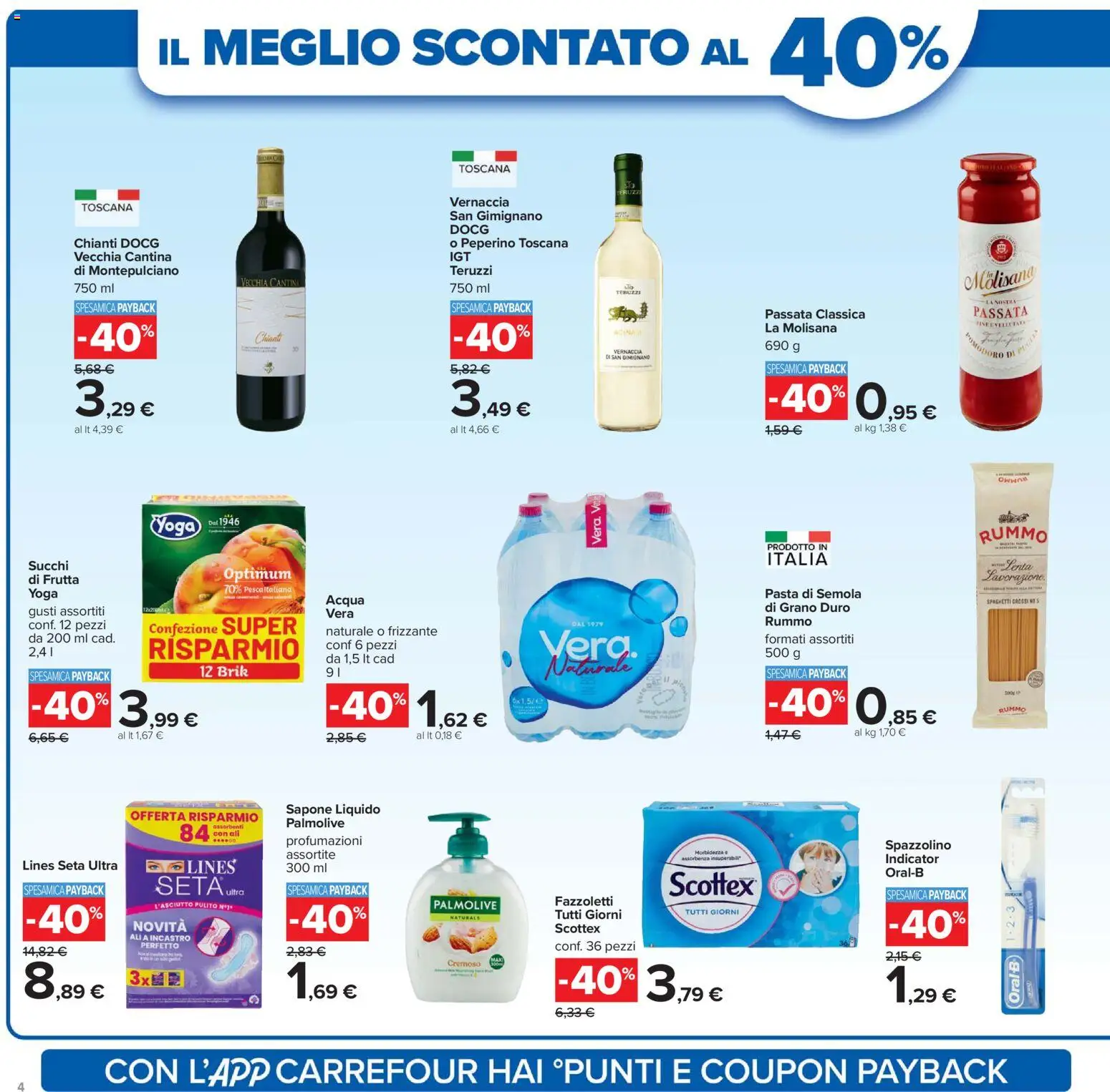Volantino Carrefour del 02.01.2026 | Pagina: 4 | Prodotti: Sapone, Acqua, Frutta, Pasta