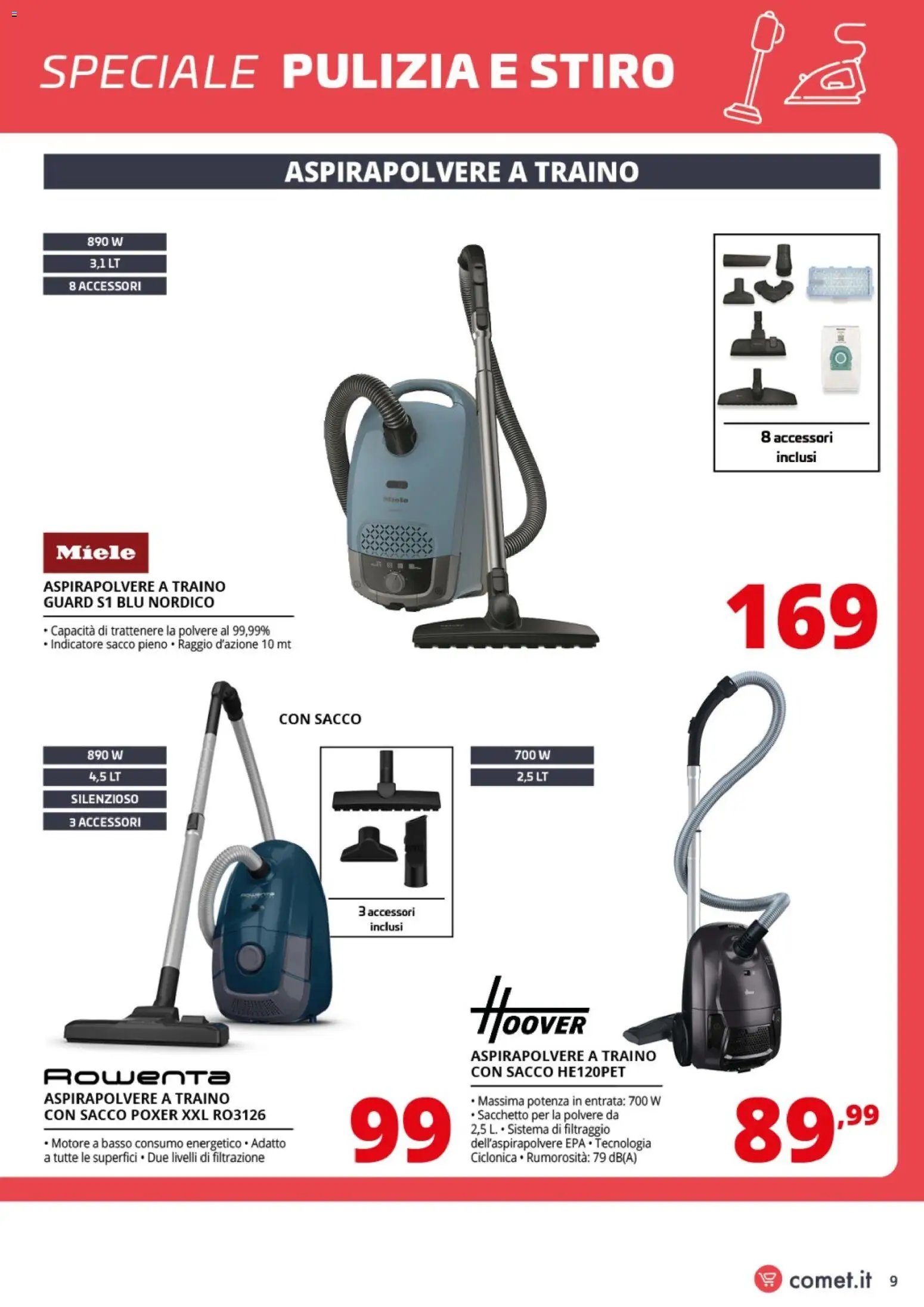 Volantino Comet del 13.04.2026 | Pagina: 9 | Prodotti: Aspirapolvere, Miele