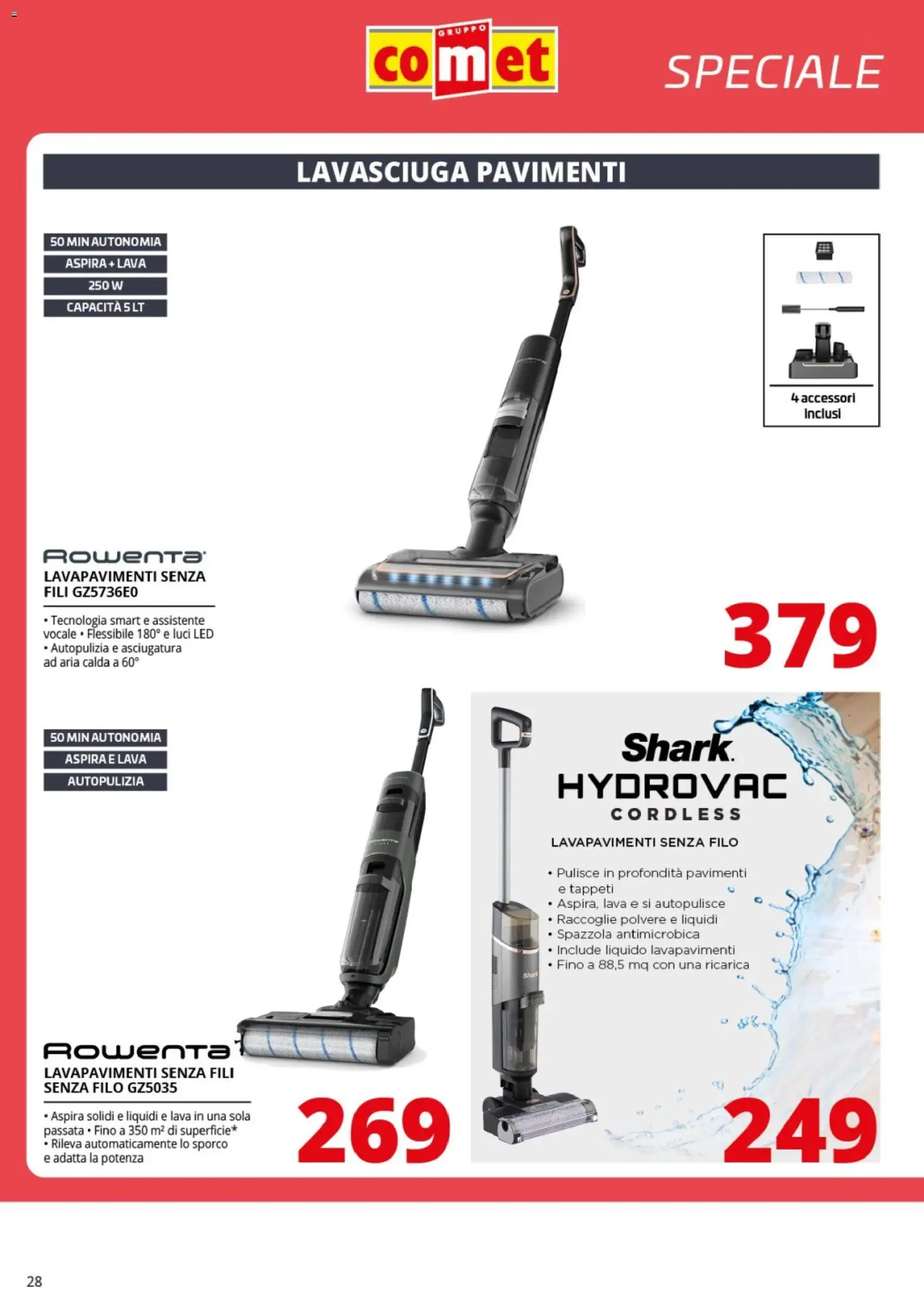 Volantino Comet del 20.03.2026 | Pagina: 28 | Prodotti: Spazzola, Lavasciuga