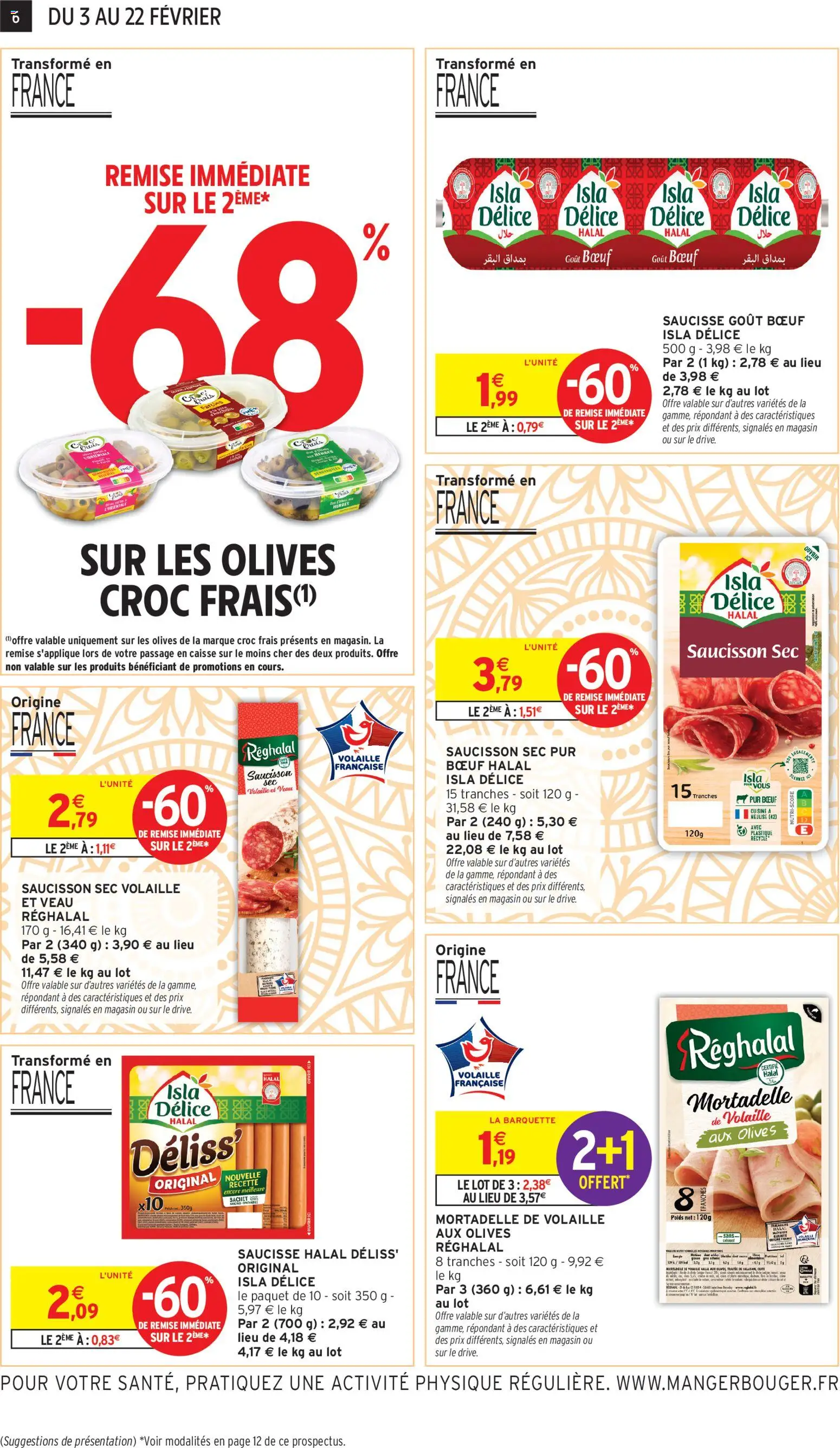 {H1} | Page: 6 | Produits: Saucisson sec, Olives, Poids, Volaille