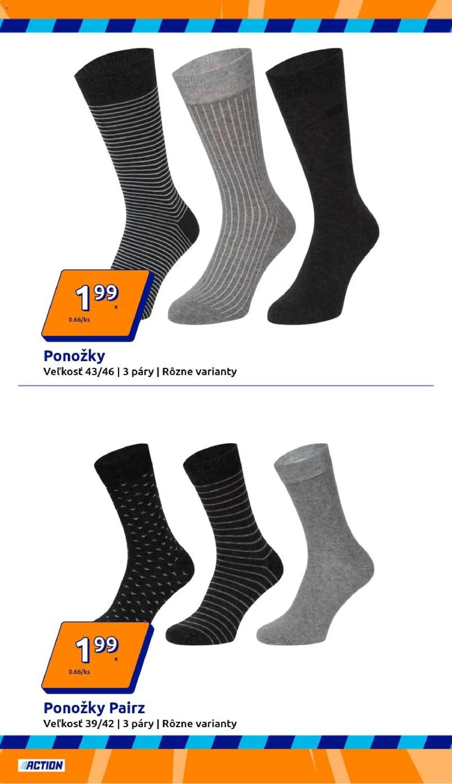 Nové Action akcie – leták je platný od 28.01.2026 | Strana: 8 | Produkty: Ponožky