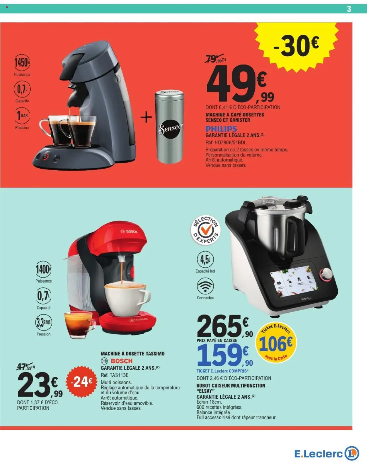  | Page: 3 | Produits: Tassimo, Robot, Réservoir d'eau, Café