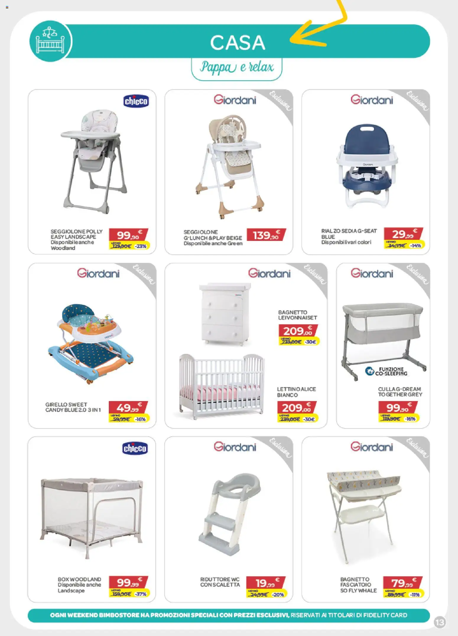 Volantino Bimbo store del 02.04.2026 | Pagina: 13 | Prodotti: Scaletta, Girello, Bagnetto, WC