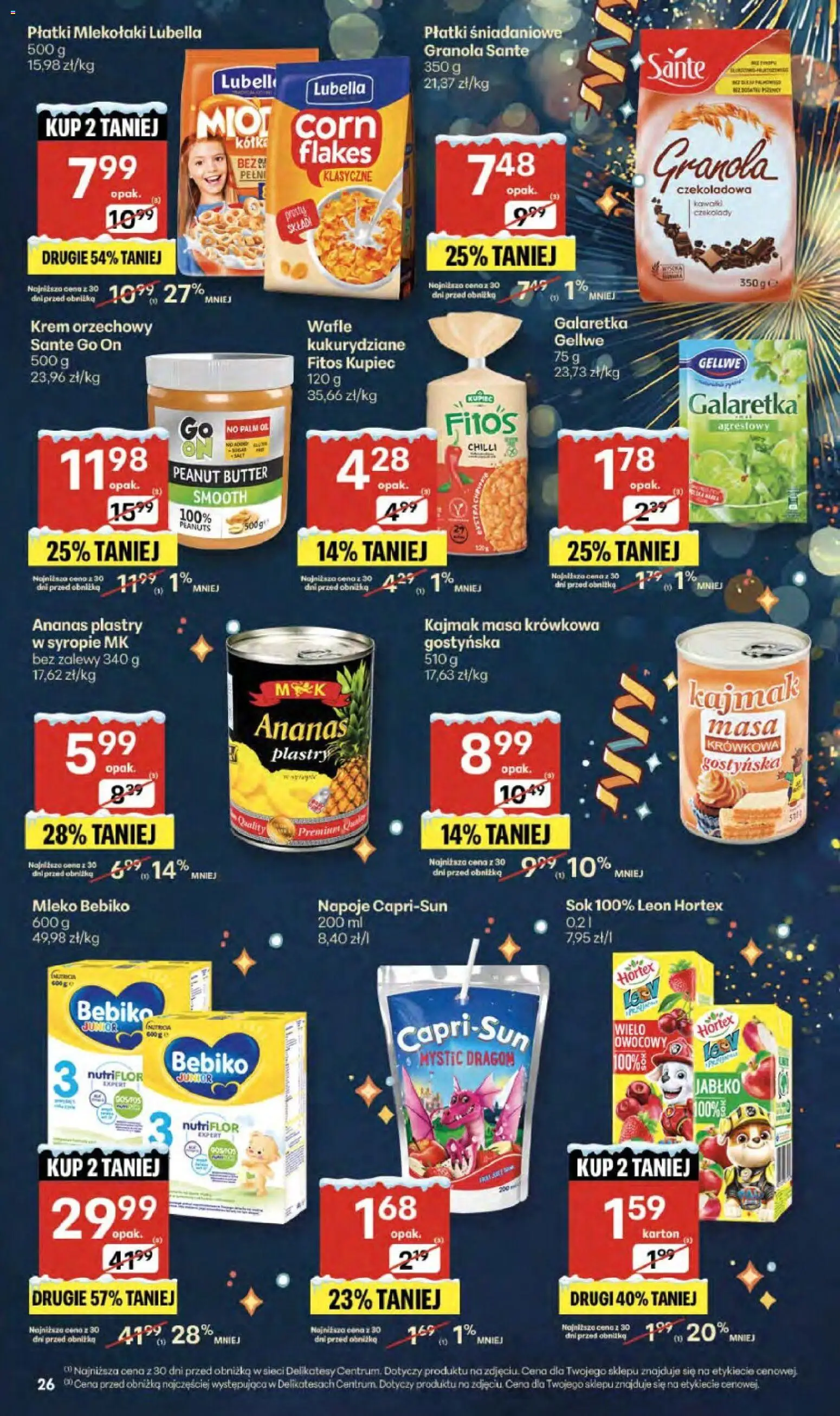 Delikatesy Centrum Gazetka - Sklepy Własne od 29.12.2025 | Strona: 26 | Produkty: Czekoladowa, Galaretka, Ananas, Krem