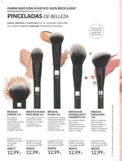 Vista previa BROCHA DE MAQUILLAJE Y COLORETE 113, con forma ovalada para cubrir completamente y difuminar las zonas más extensas de rostro y cuello. Longitud 16,6 cm. Plástico reciclado con cerdas de PBT. válido desde el 01.03.2026 | Página: 78 | Productos: Polvo, Colorete, Crema, Base de maquillaje
