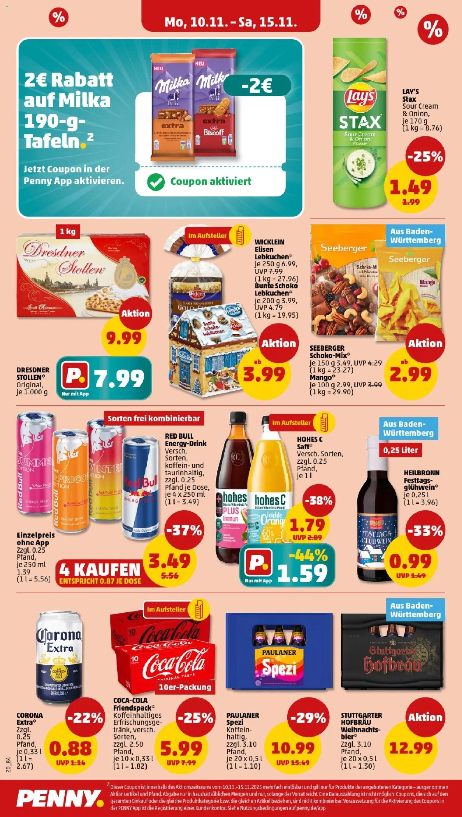 Penny - Baden-Württemberg – gültig ab 10.11.2025 | Seite: 20 | Produkte: Red bull, Energy, Bier, Paulaner