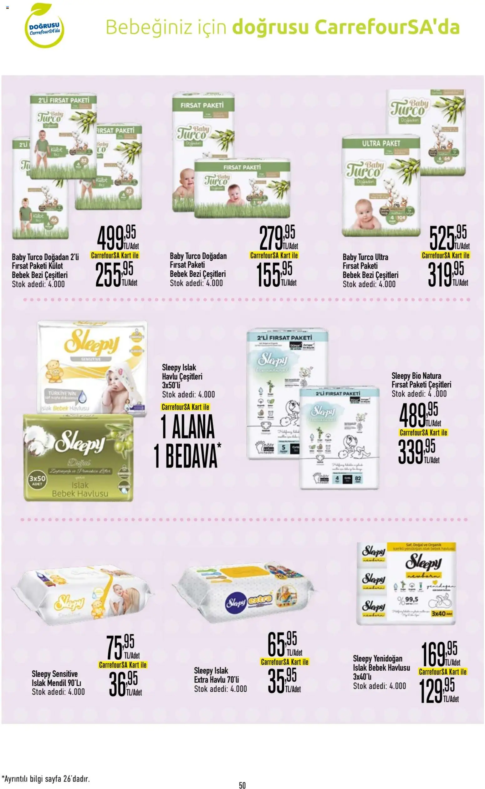 CarrefourSA Katalog - 09.03.2026 tarihinden itibaren geçerlidir | Sayfa: 50 | Ürünler: Mendil, Külot