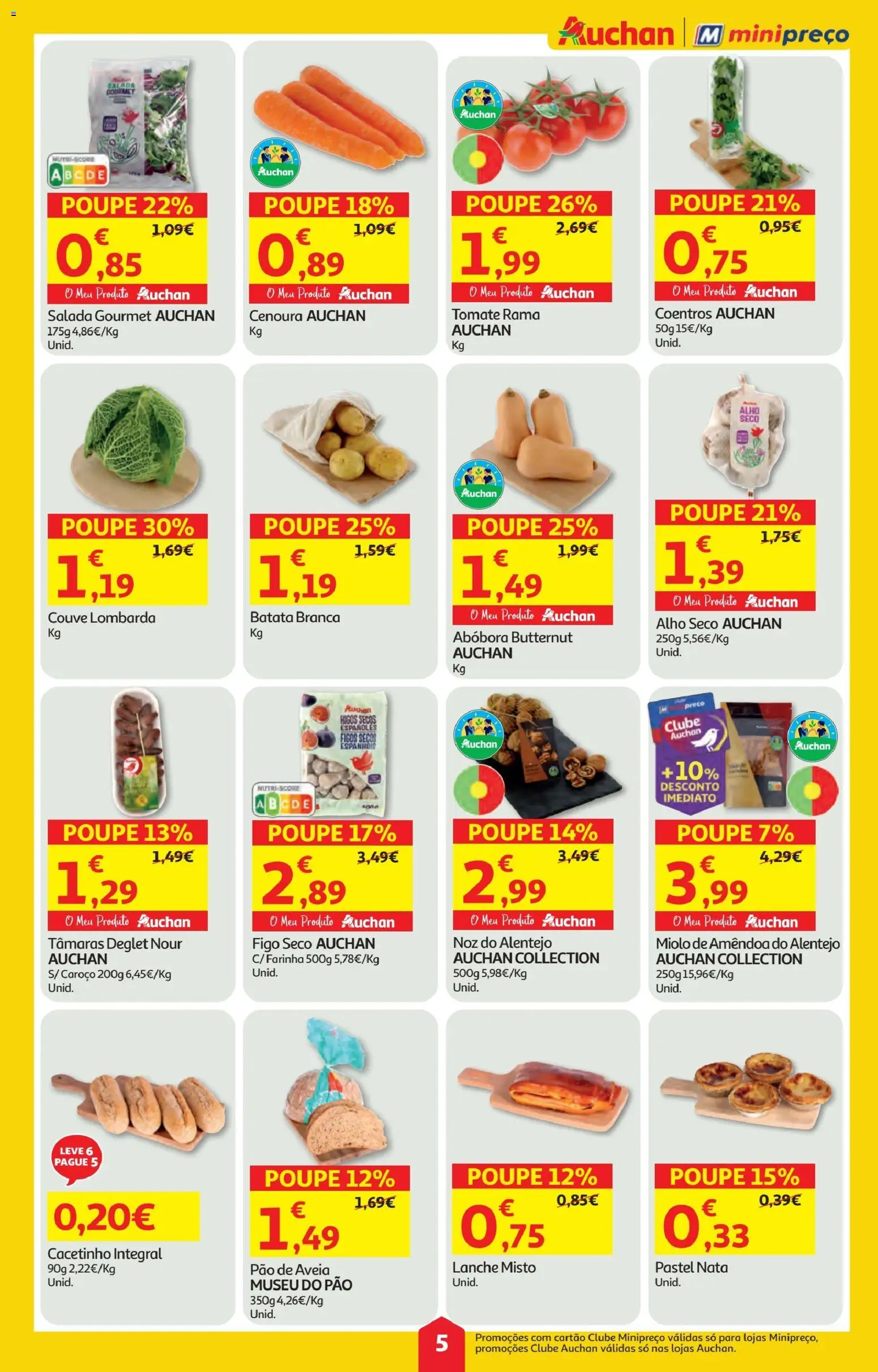 Minipreço folheto │ válido de 23.10.2025 | Página: 5 | Produtos: Tâmaras, Abóbora, Nata, Couve