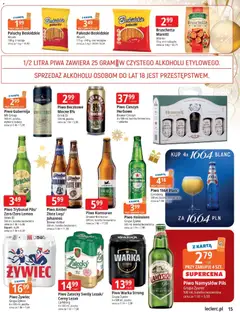 Pogląd oferty "E.Leclerc Gazetka - Warszawa Jerozolimskie" - ważna od 02.12.2025 | Strona: 15 | Produkty: Bruschetta, Leżak, Paluszki, Piwo Namysłów