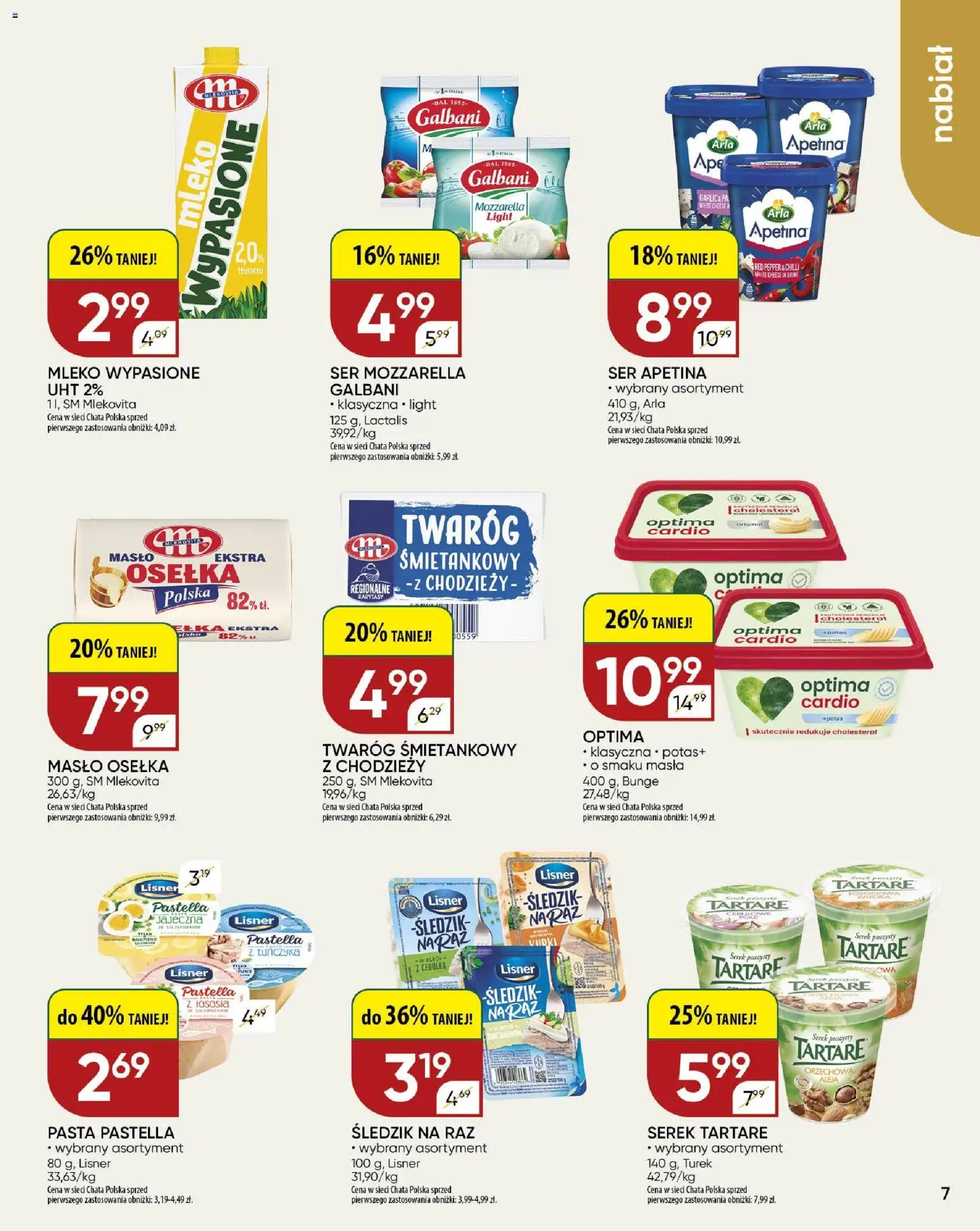 Chata Polska Gazetka od 26.02.2026 | Strona: 7 | Produkty: Optima cardio, Masło, Ser, Twaróg