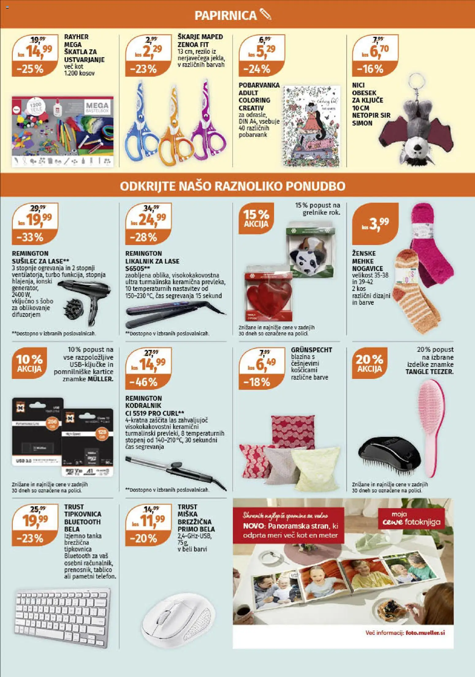 Novi Müller katalog ponudbe – veljaven od 27.10.2025 | Stran: 16 | Izdelki: Tipkovnica, Kodralnik, Susilec za lase, Kos