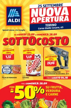 Anteprima del volantino Aldi Nuova Apertura Torino catalogo valido a partire dal 25.09.2025