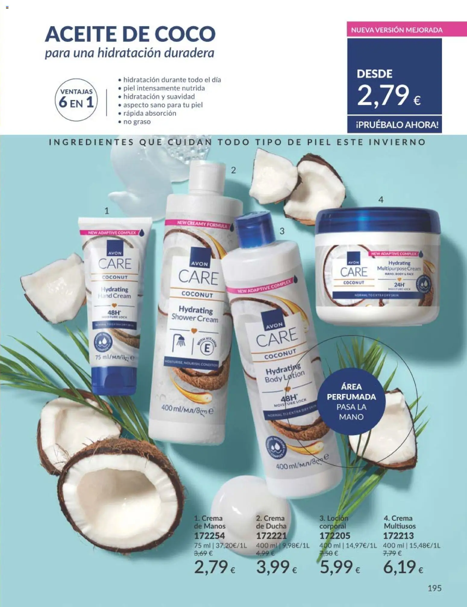 Catálogo AVON campaña 1 │ válido desde el 01.01.2026 | Página: 195 | Productos: Κρεμάστρα, Loción corporal, Body, Ducha