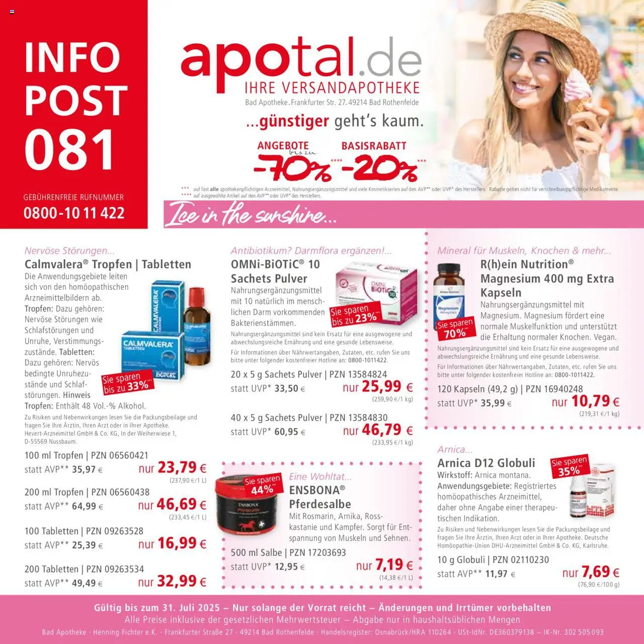 Apotal Prospekt 	 - gültig ab dem 16.07.2025 | Seite: 1 | Produkte: Bad, Tee