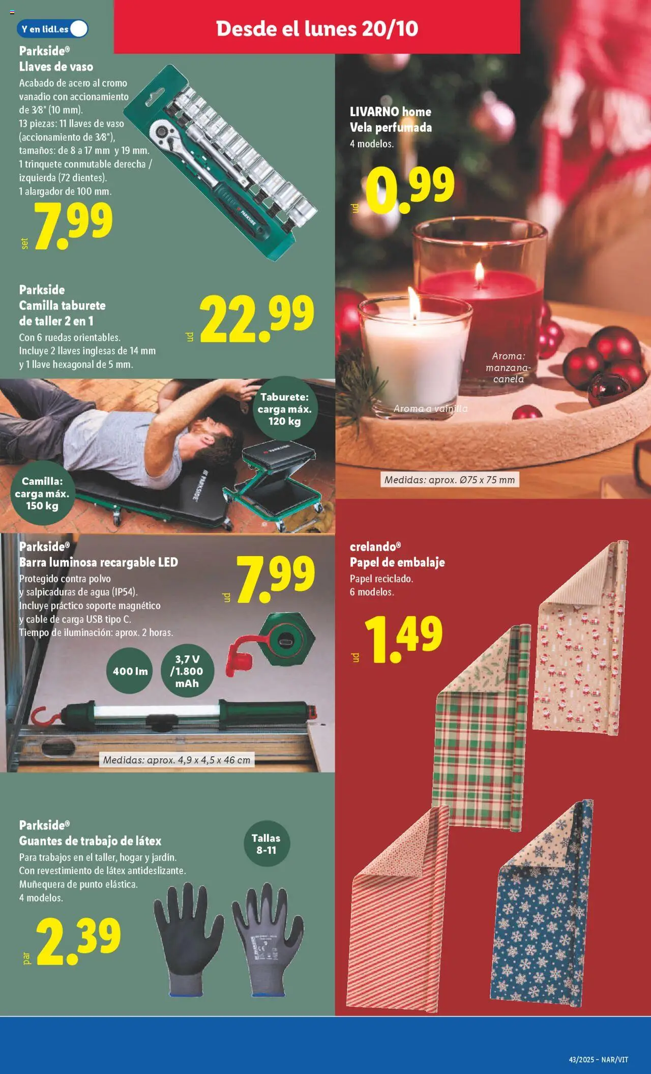 Lidl folleto de bazar │ válido desde el 20.10.2025 | Página: 9 | Productos: Polvo, Taburete, Manzana, Galette de chaise