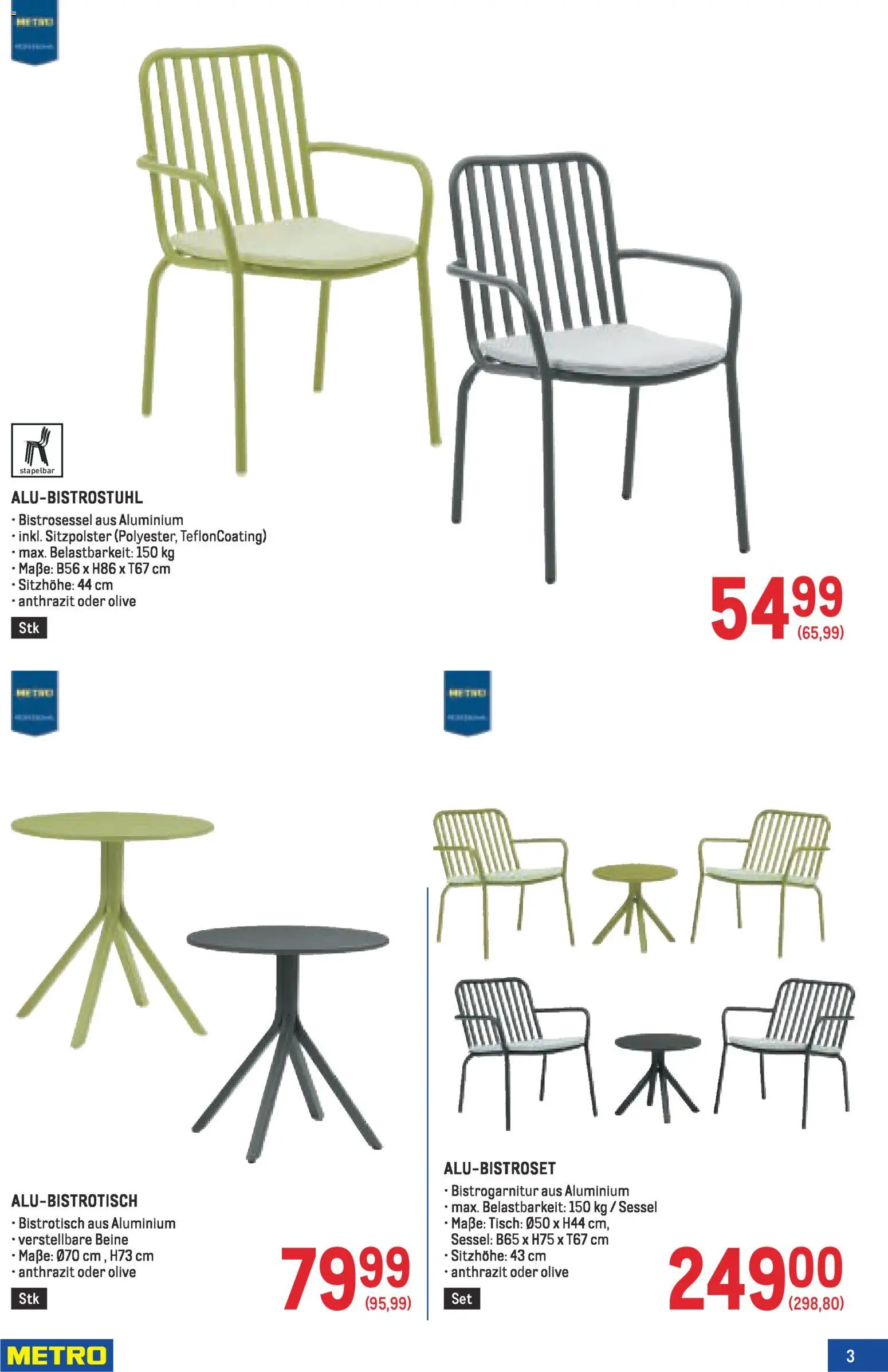Metro Garten Online Spezial gültig ab 19.02.2026 | Seite: 3 | Produkte: Sessel, Tisch