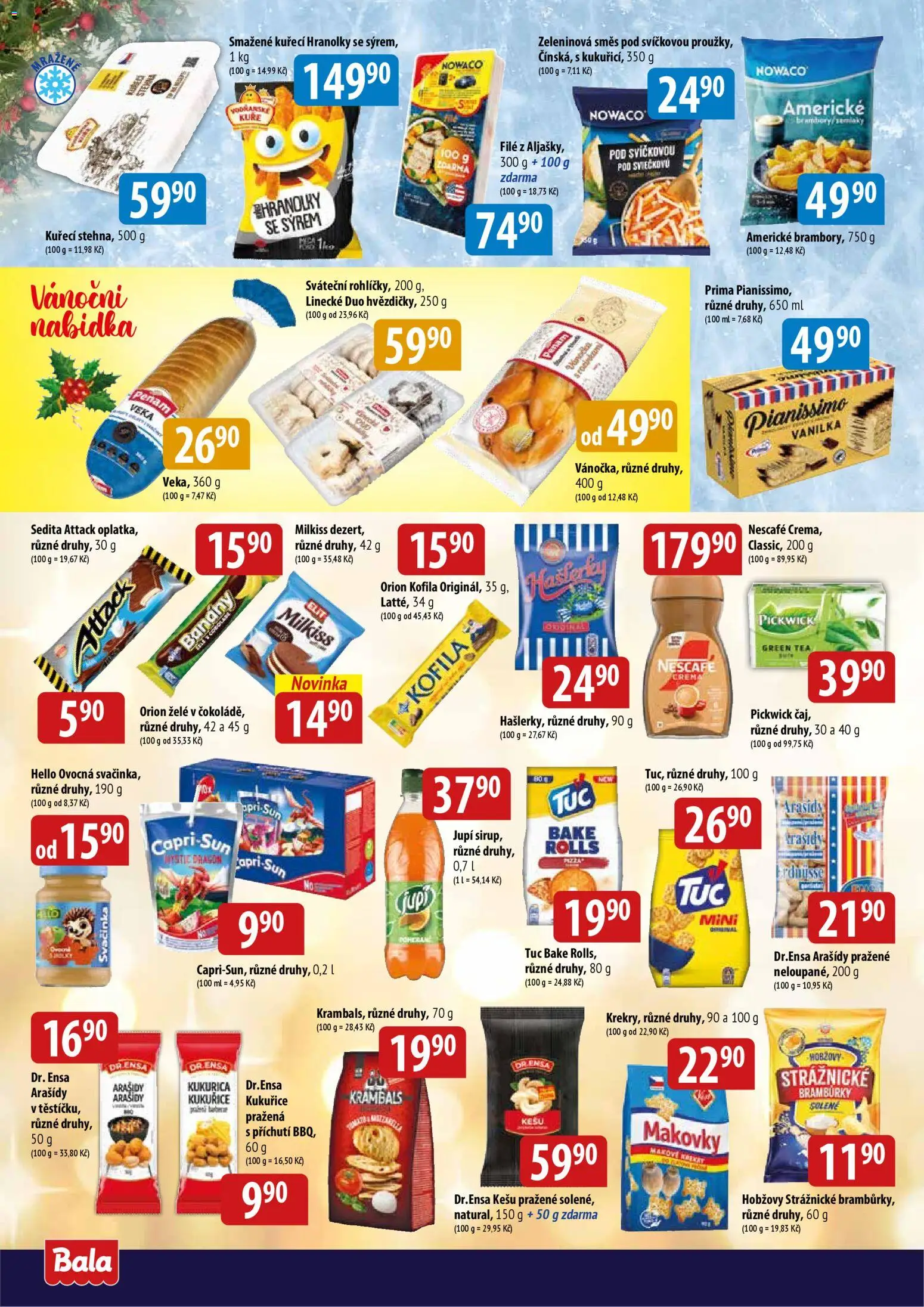 BALA velký leták Holba od 10.12.2025 | Strana: 4 | Produkty: Jupí, Brambory, Nescafé, Kuře