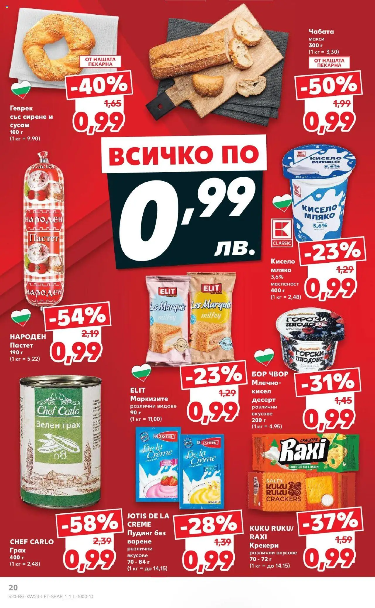  | Страница: 20 | Продукти: Кисело мляко, Пастет, Грах, Геврек