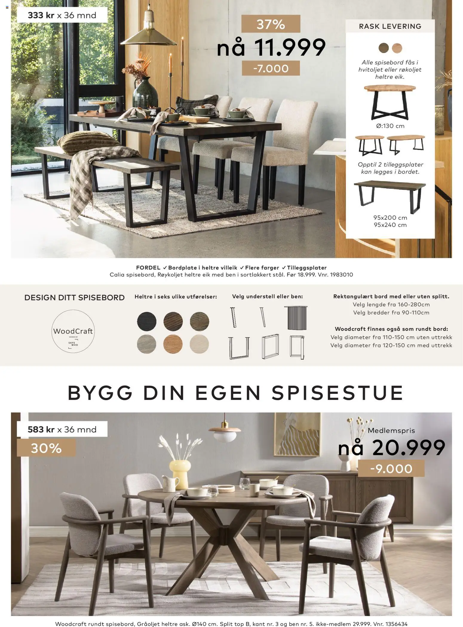 {H1} | Side: 21 | Produkter: Spisebord, Bord