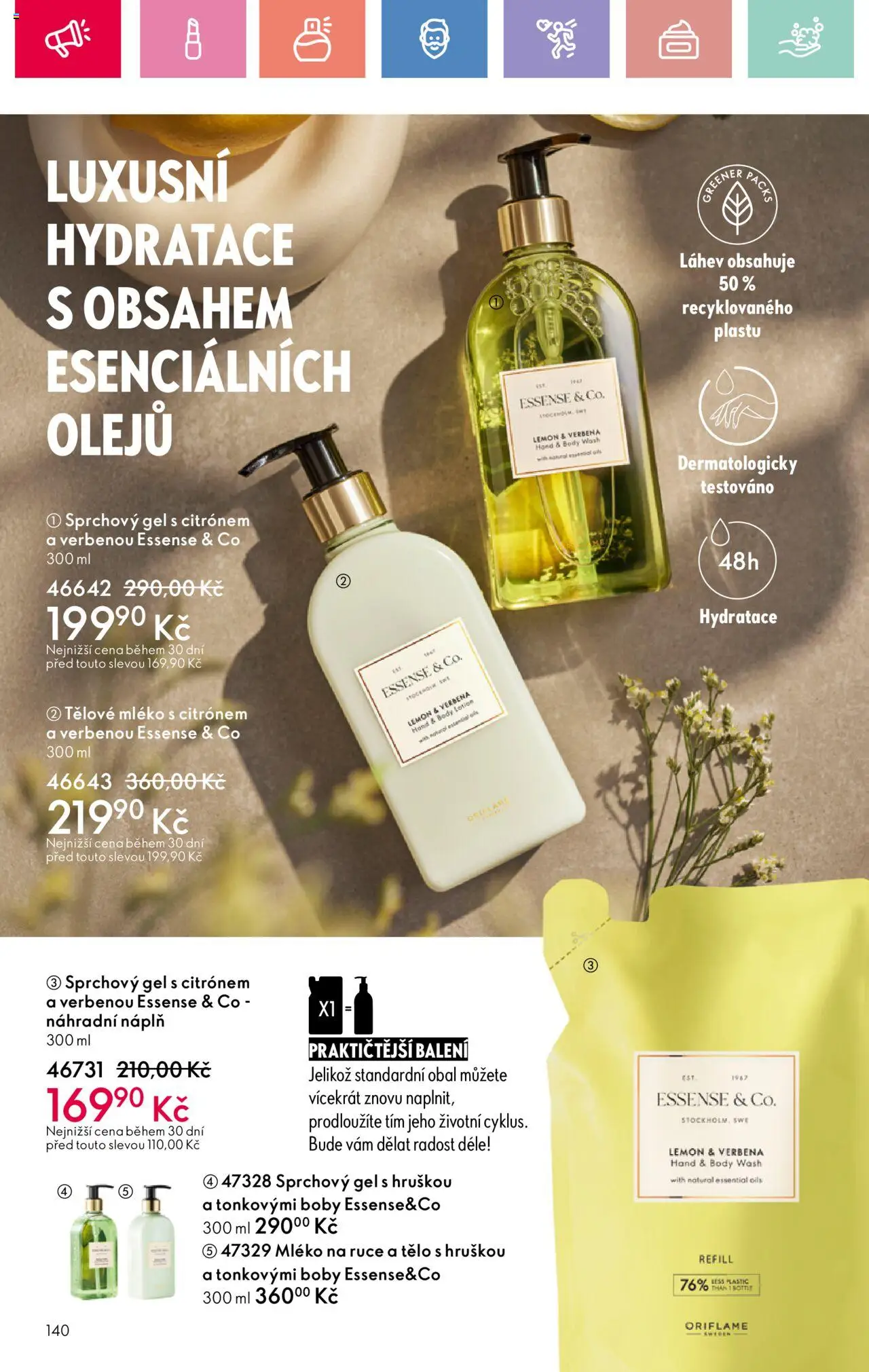 Oriflame katalog č.10/2025 od 06.07.2025 | Strana: 140 | Produkty: Tělové mléko, Boby, Body, Láhev