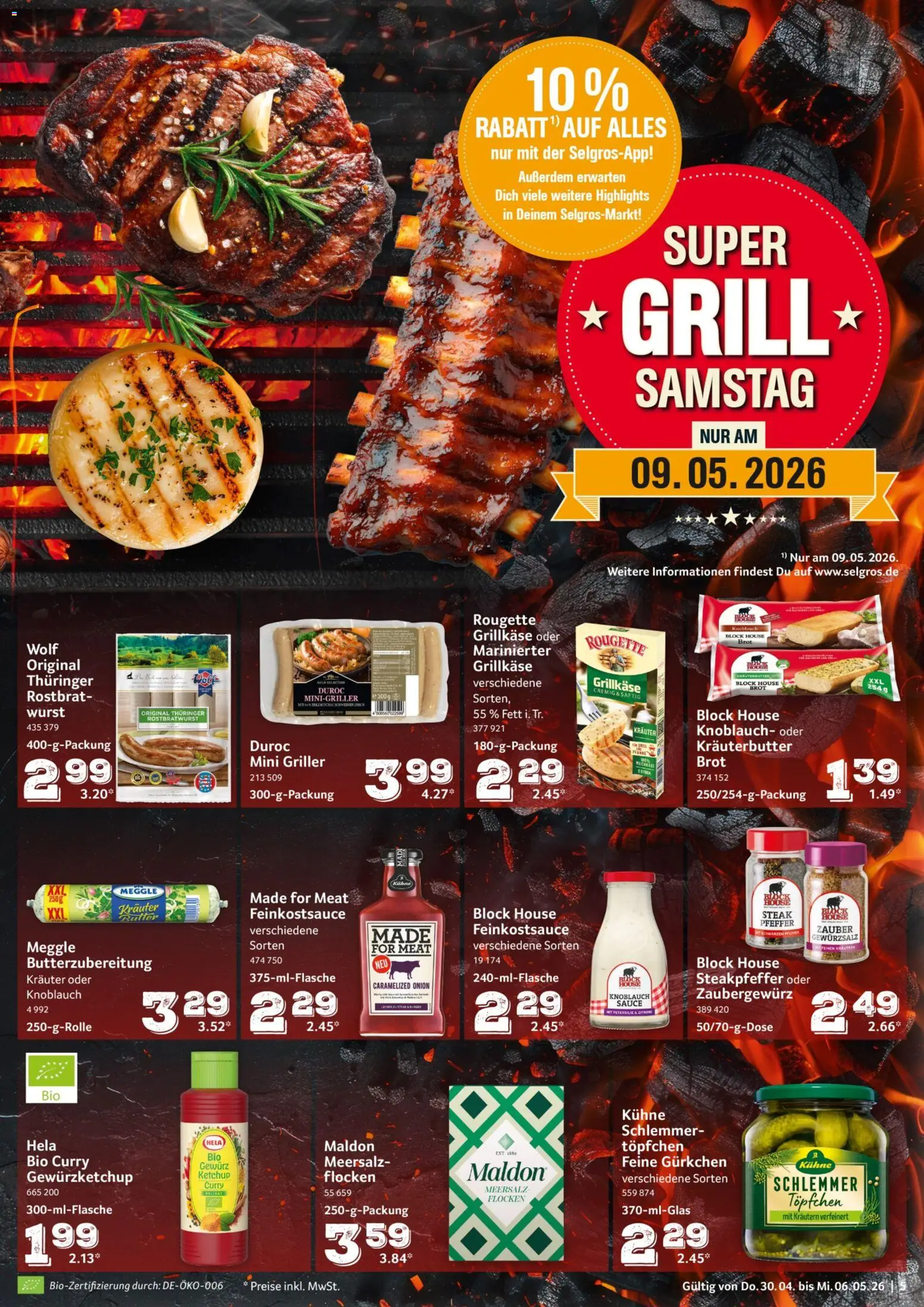 Selgros Prospekt 	 – gültig ab 30.04.2026 | Seite: 5 | Produkte: Wurst, Knoblauch, Brot, Ketchup
