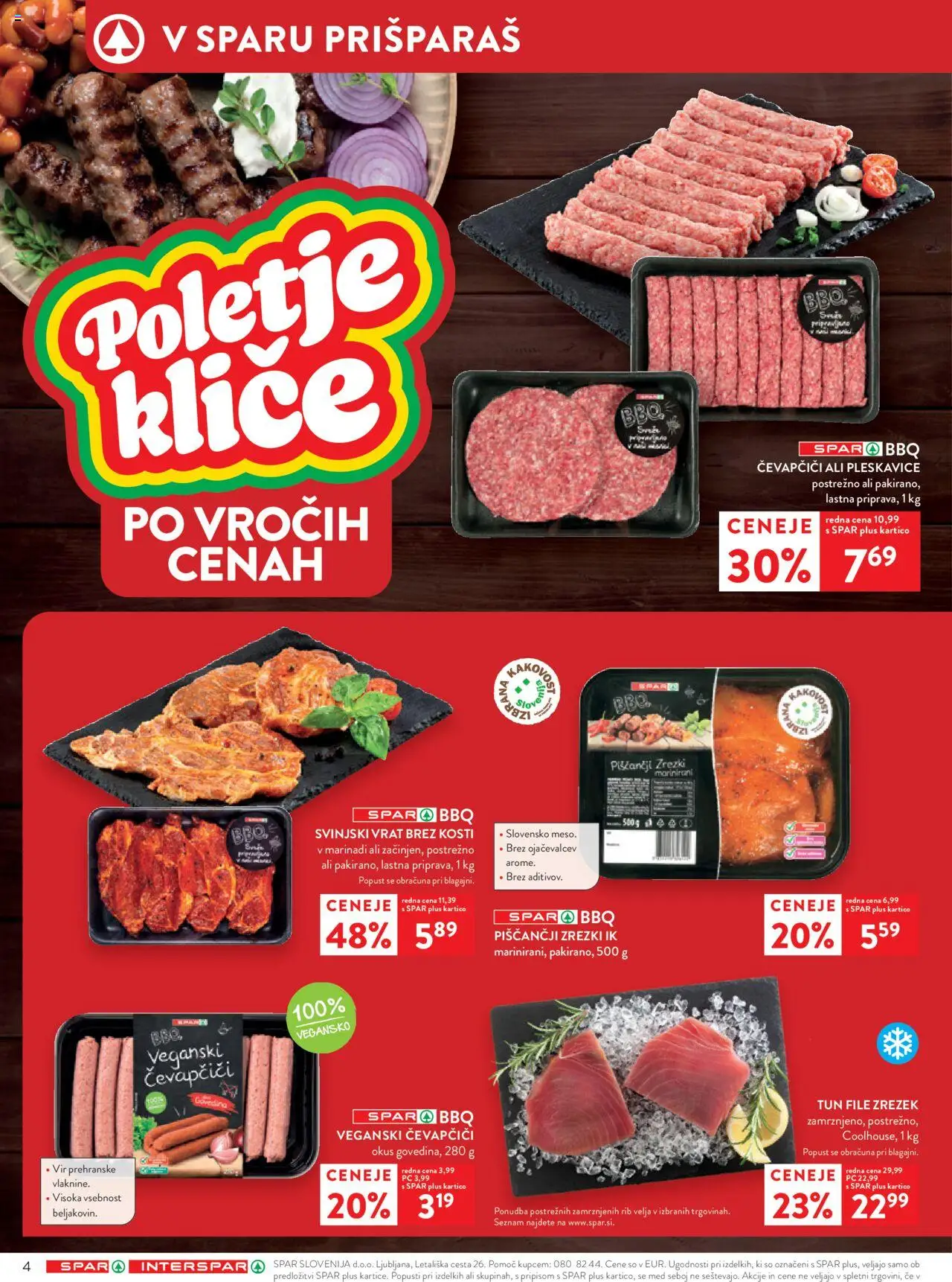 Spar katalog 33/25 │ velja od 13.08.2025 | Stran: 4 | Izdelki: Čevapčiči, Pleskavice, Zrezki