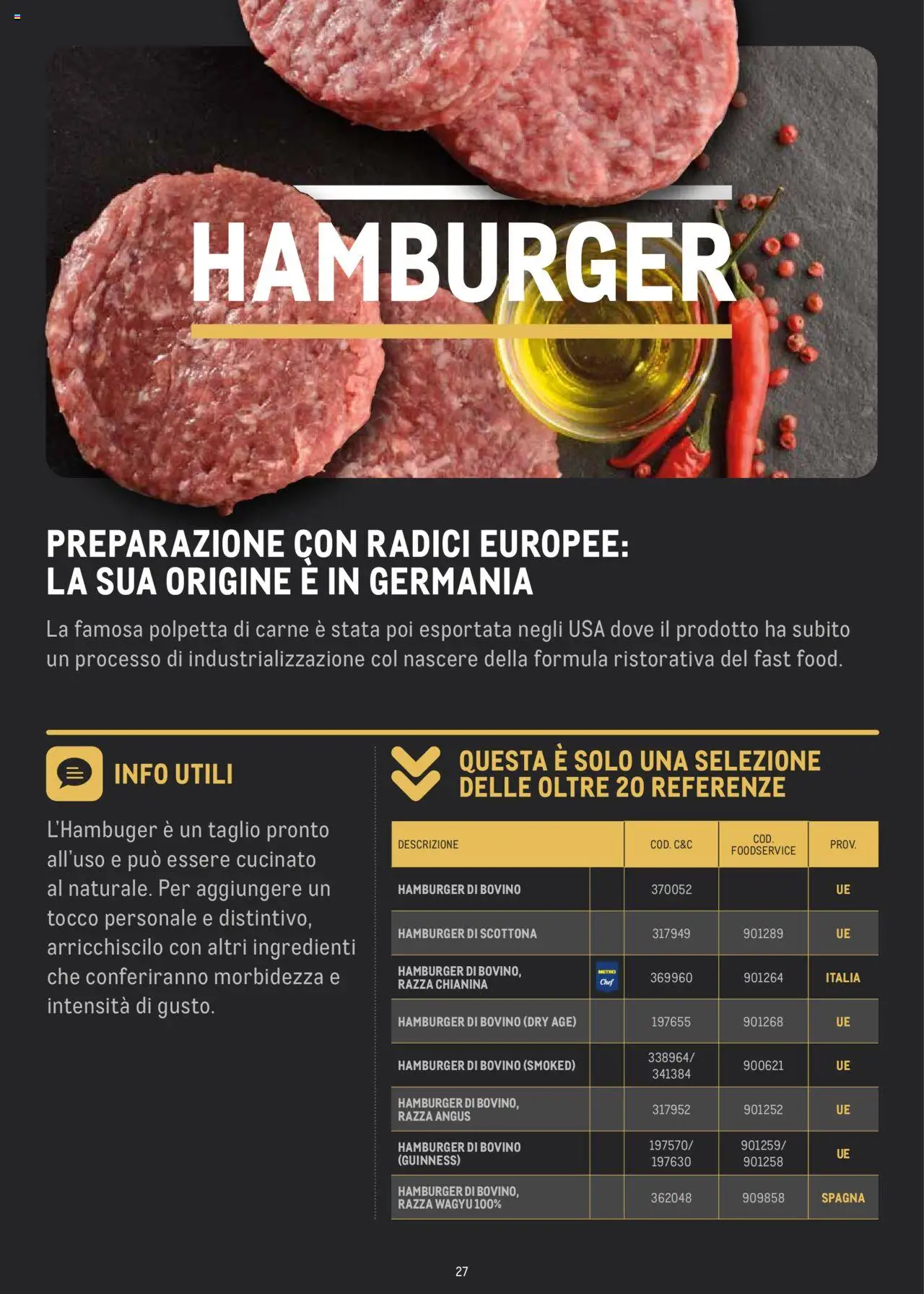 Volantino Metro del 02.07.2024 | Pagina: 27 | Prodotti: Bovino, Hamburger