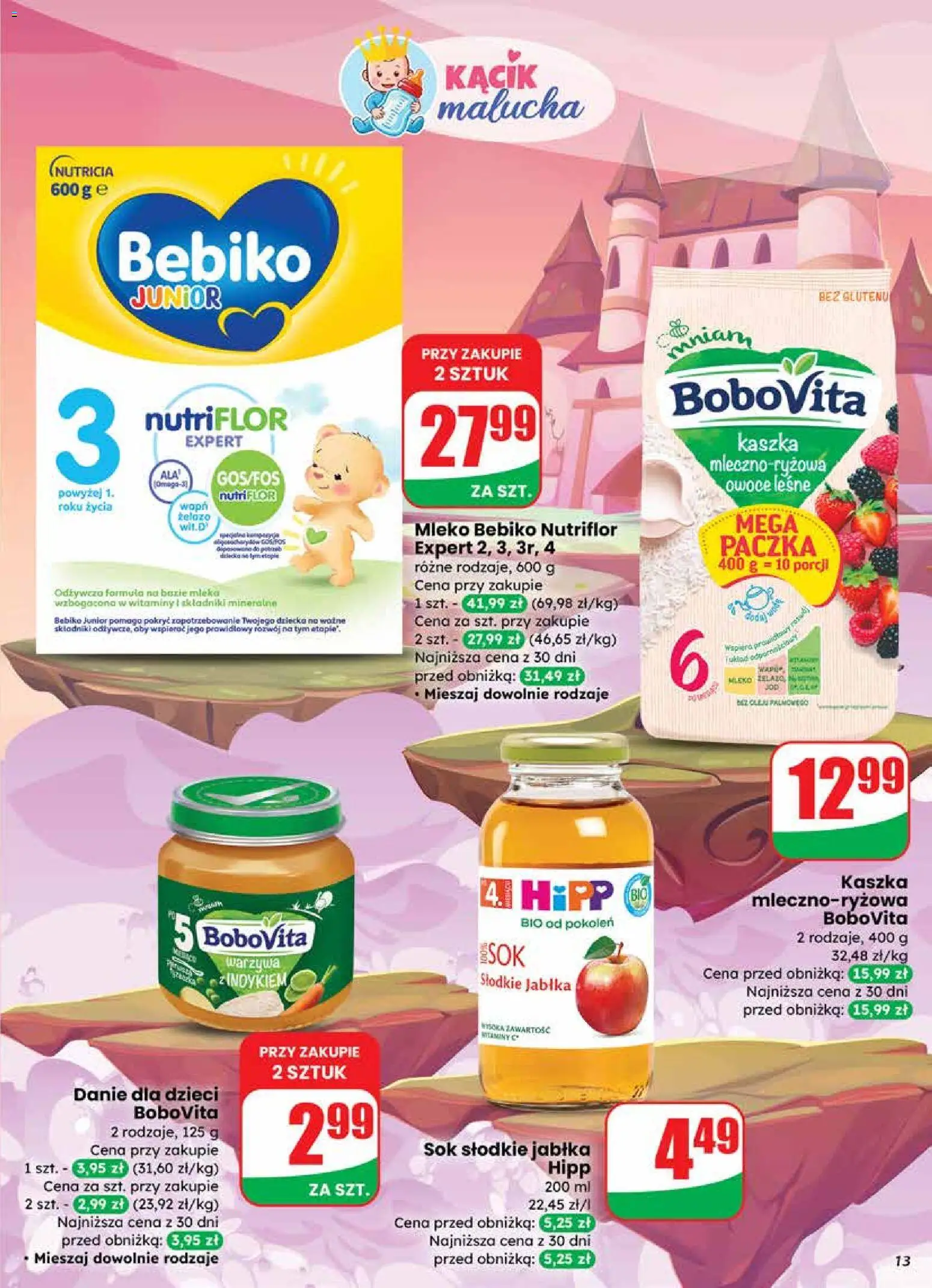 Dino Gazetka od 19.11.2025 | Strona: 13 | Produkty: Mleko Bebiko, Żelazo, Mleko, Jabłka