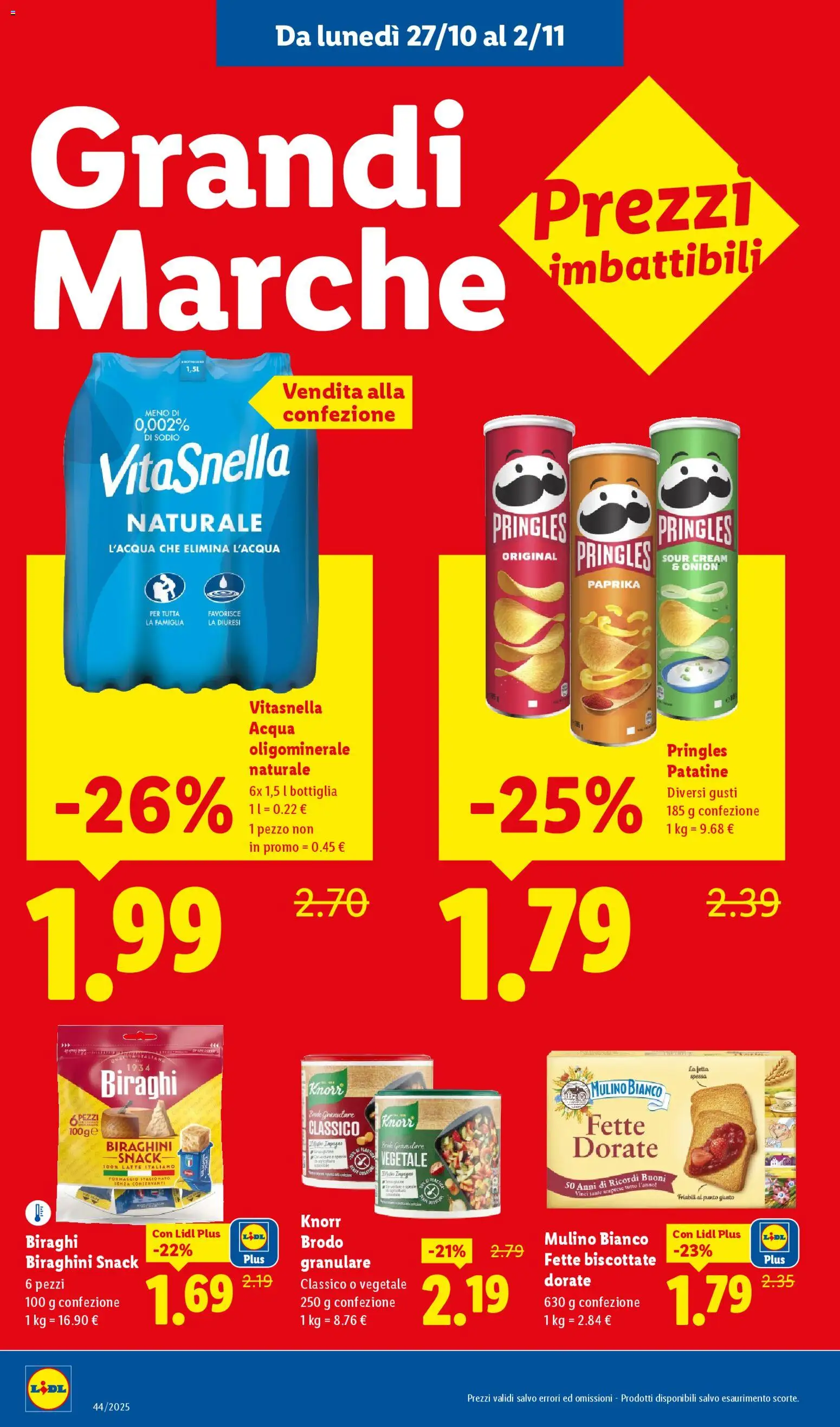 Volantino Lidl del 27.10.2025 | Pagina: 22 | Prodotti: Tè, Patatine, Fette biscottate, Bottiglia
