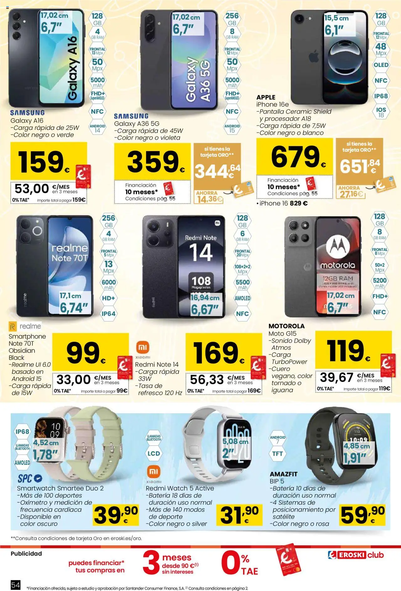 Eroski - Vuelta al cole │ válido desde el 21.08.2025 | Página: 54 | Productos: Smartphone, Apple, Satélite, Batería