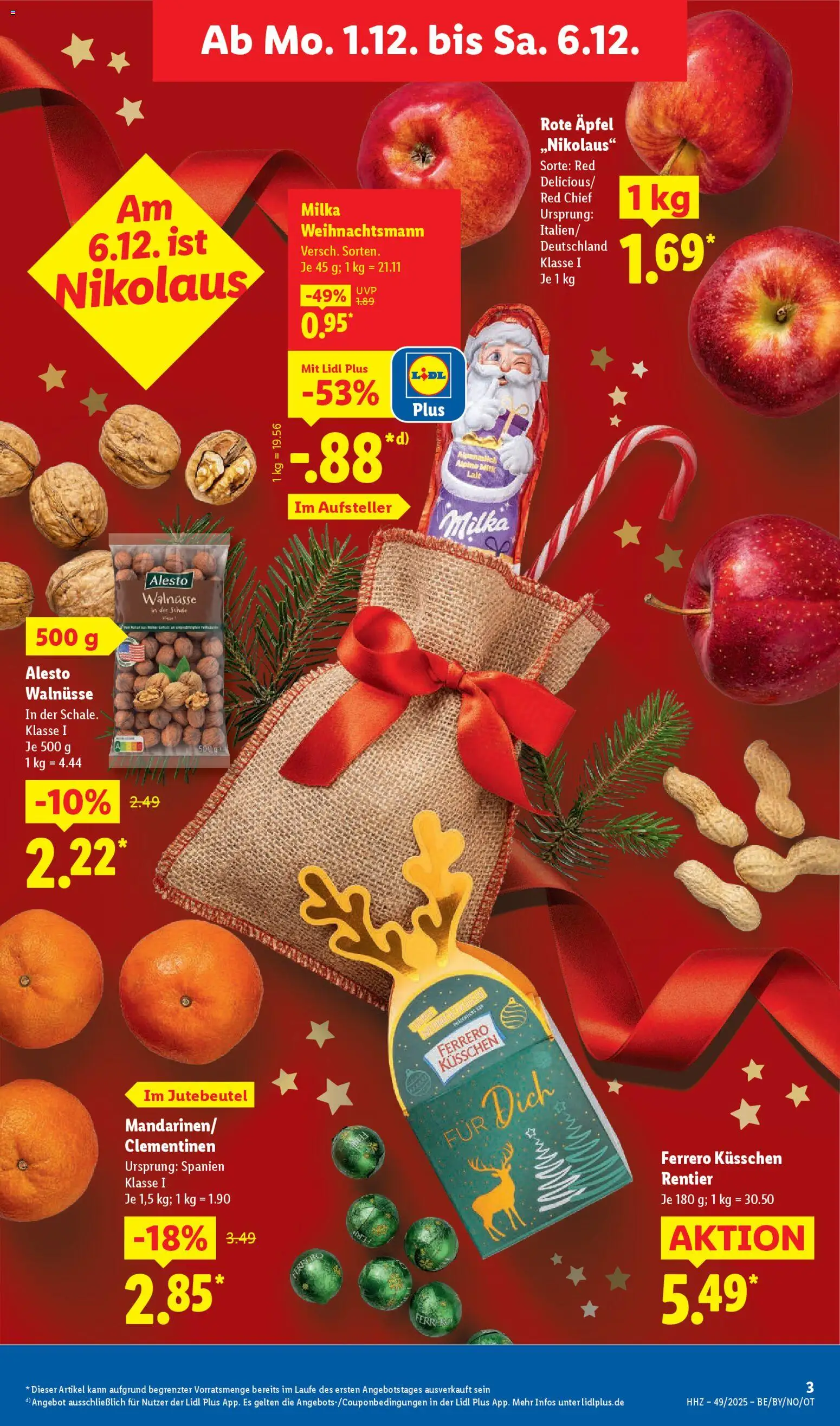 Lidl Prospekt Rahden – gültig ab 01.12.2025 | Seite: 5 | Produkte: Walnüsse, Äpfel, Milka