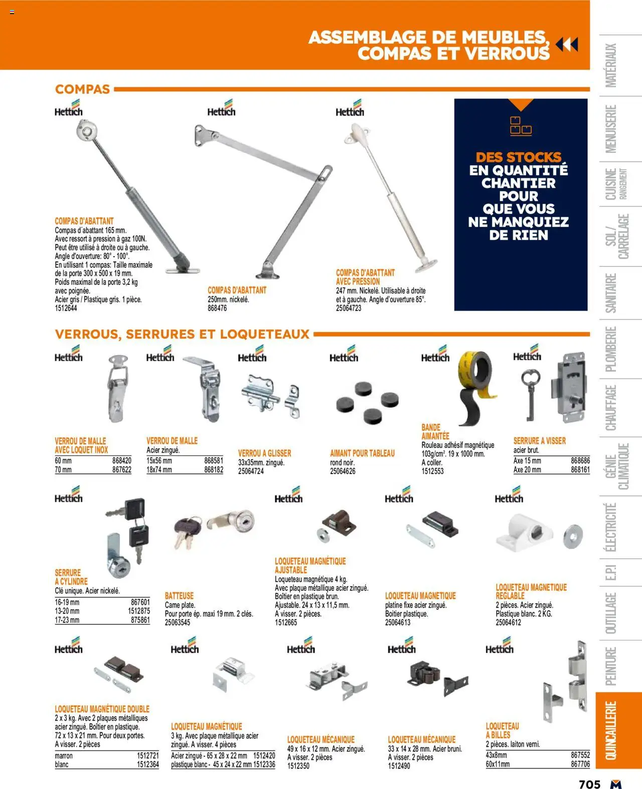  | Page: 705 | Produits: Poids, Verrou, Rouleau, Porte